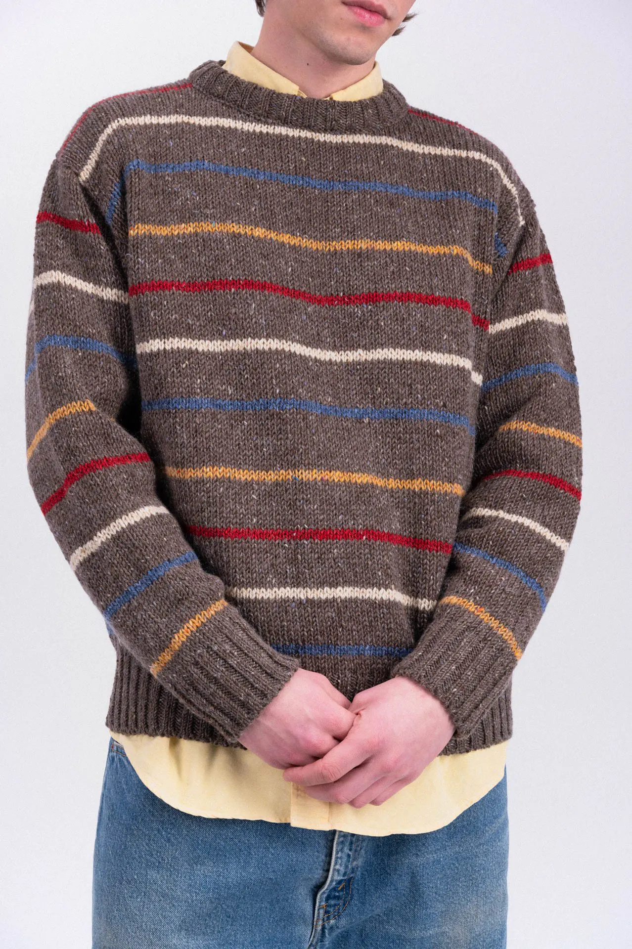 Howlin Six Blade Knit Crewneck Sweater - Brownish | Crew Neck 