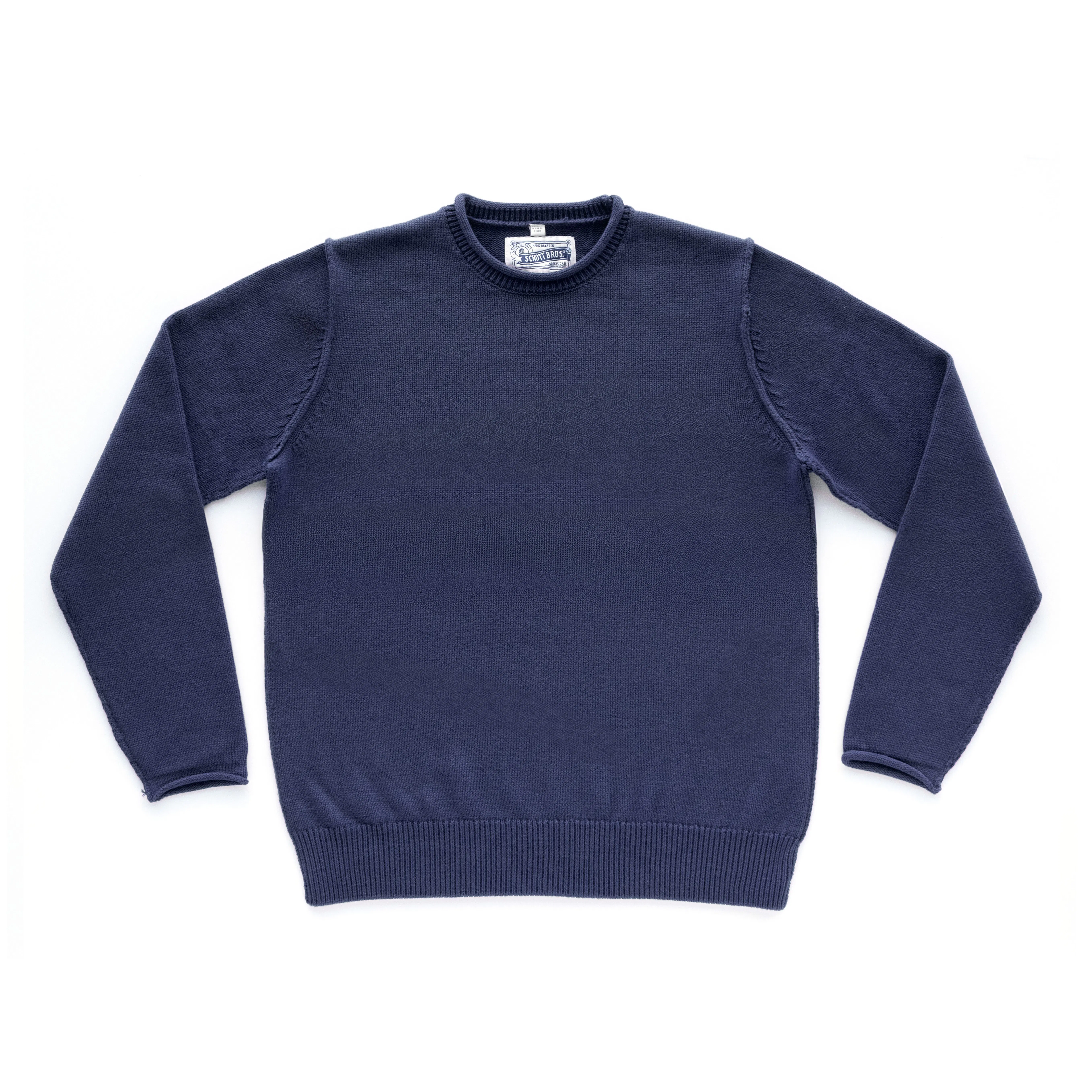 Schott Jersey Knit Crewneck Sweater - Navy | Crew Neck Sweaters