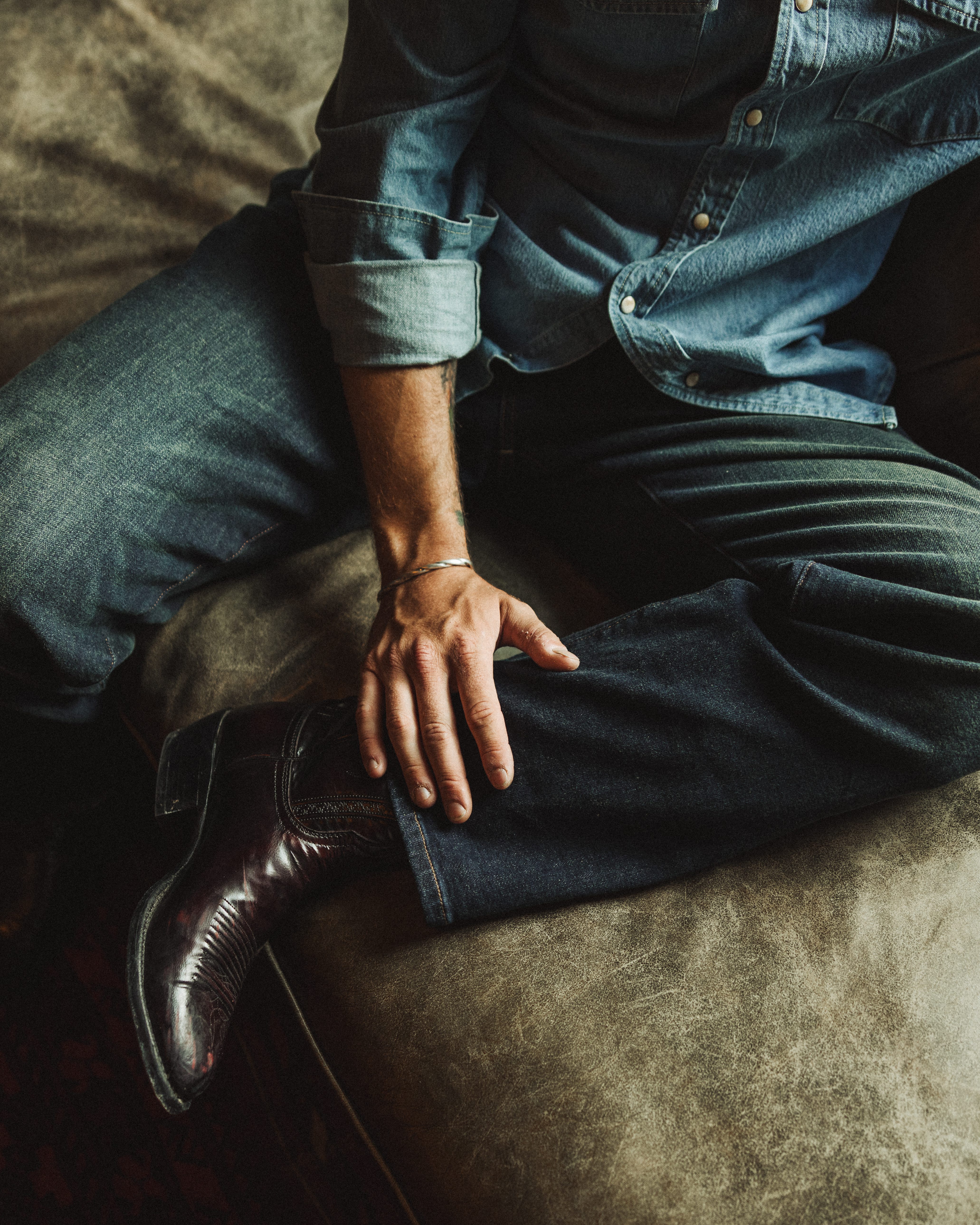 Flint and Tinder Stretch Selvedge Denim - HB Straight - Dark