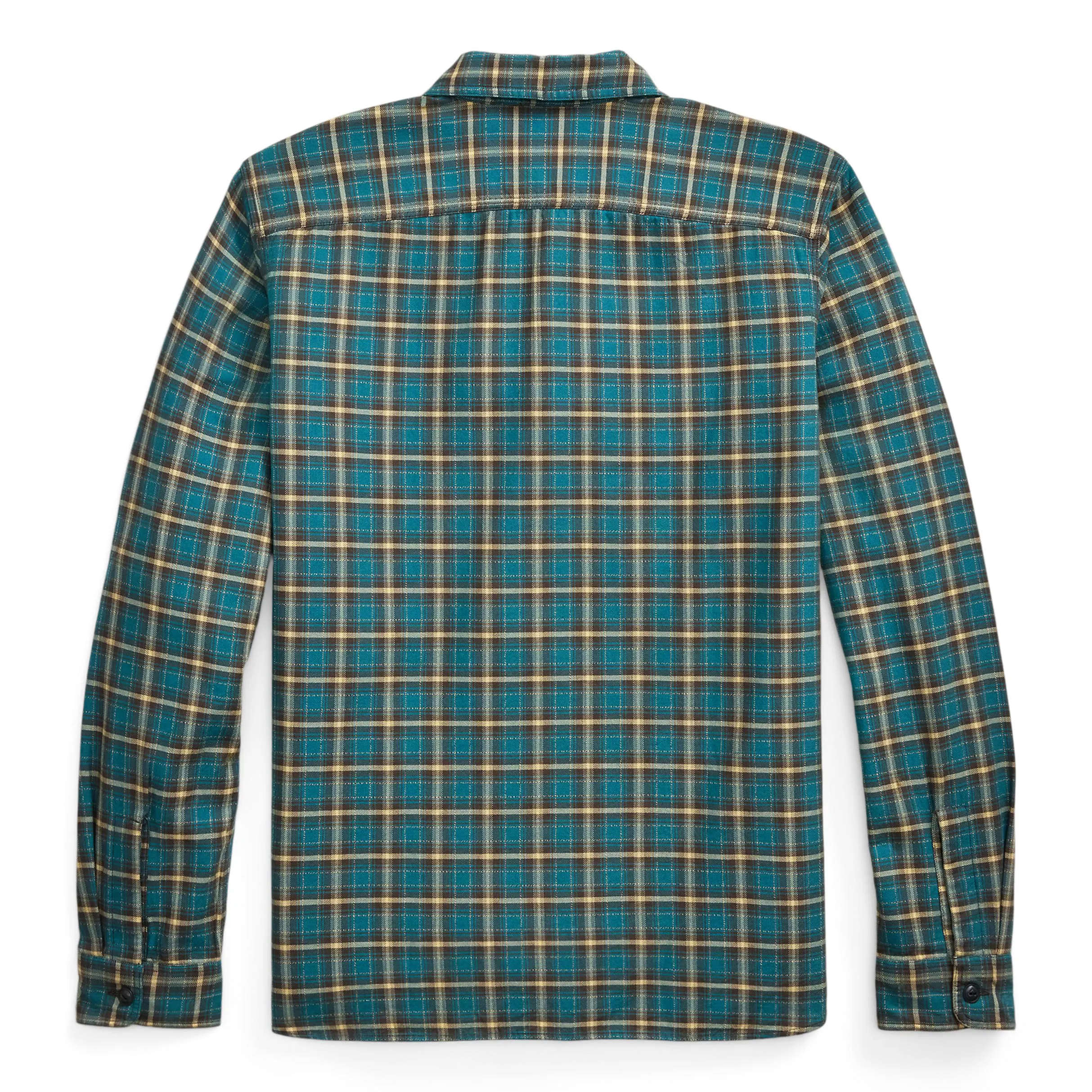 RRL Cameron Plaid Sport Shirt - Teal Multi | Long Sleeve Shirts