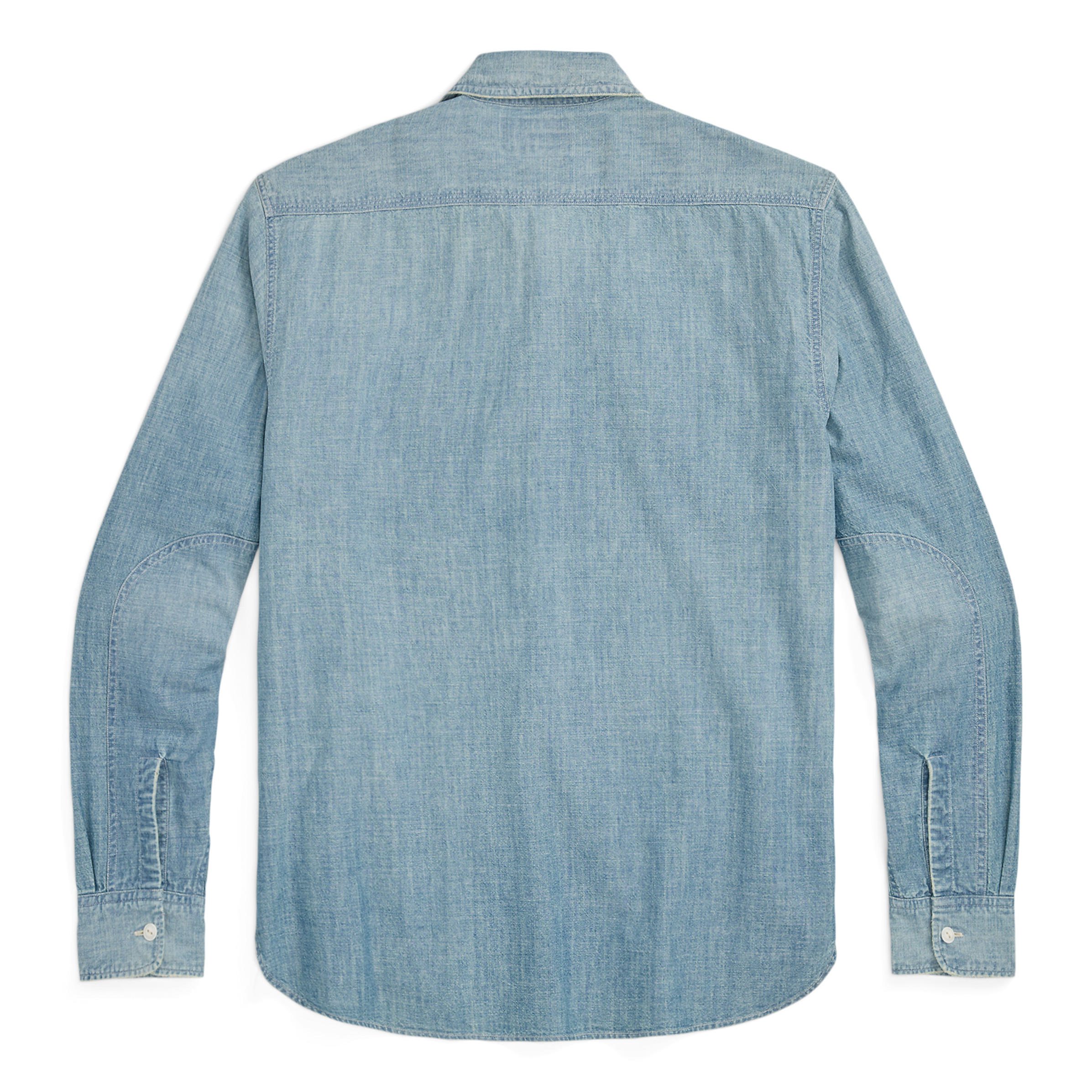 RRL Illinois Chambray Workshirt - Medium Wash | Long Sleeve Shirts