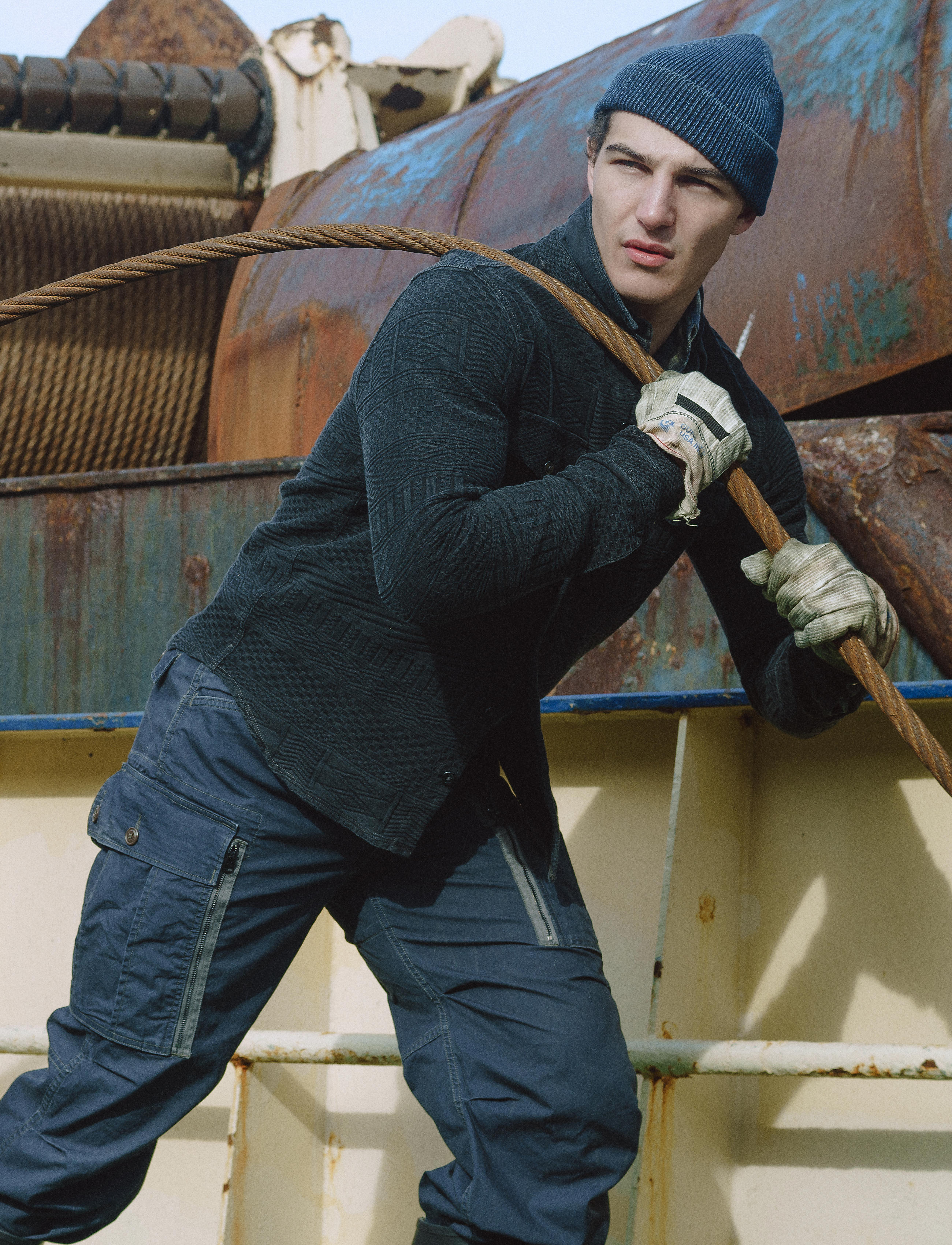 トップス RRL BLACK INDIGO STENCIL BOATNECK KNIT トップス RRL BLACK INDIGO STENCIL BOATNECK KNIT RRL BLACK