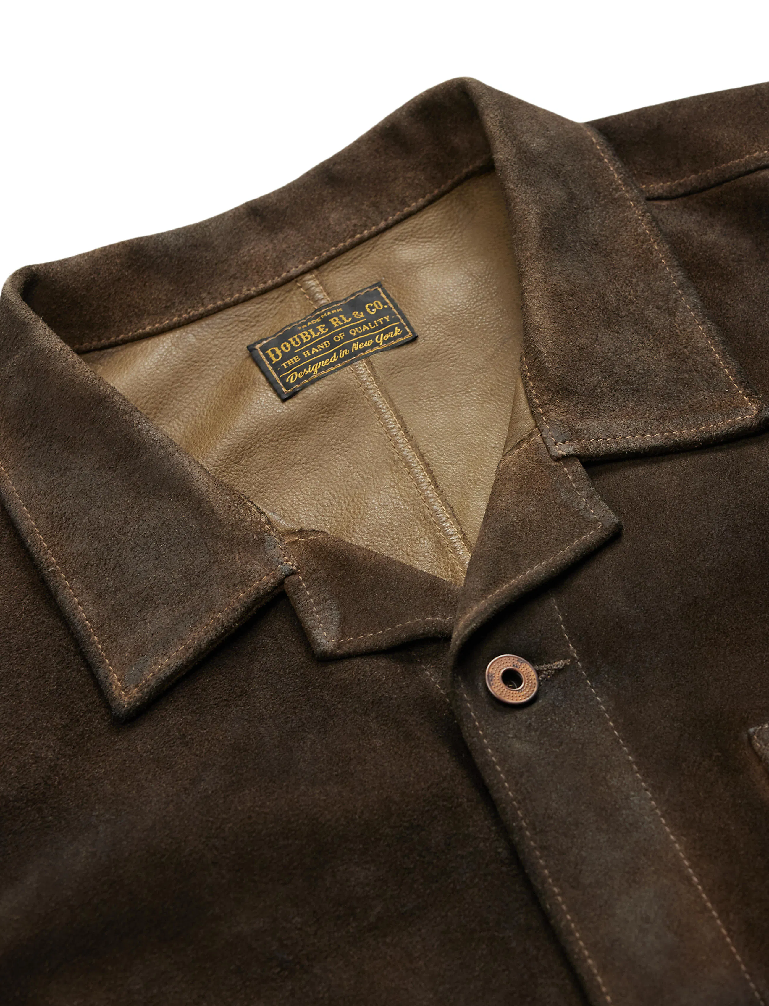 RRL Roughout Suede Kenmare Shirt Jacket - Vintage Brown | Leather