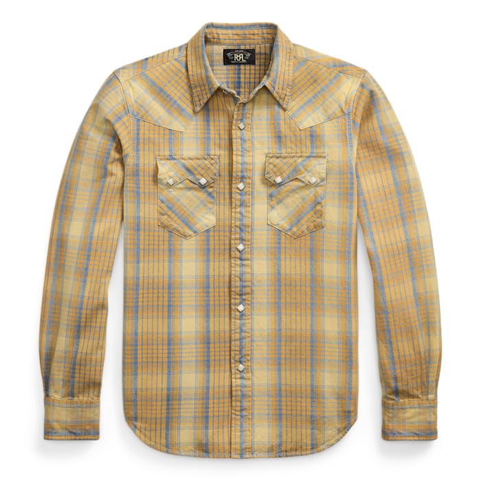 RRL Sawtooth Western Workshirt - Yellow Multi | Long Sleeve Shirts