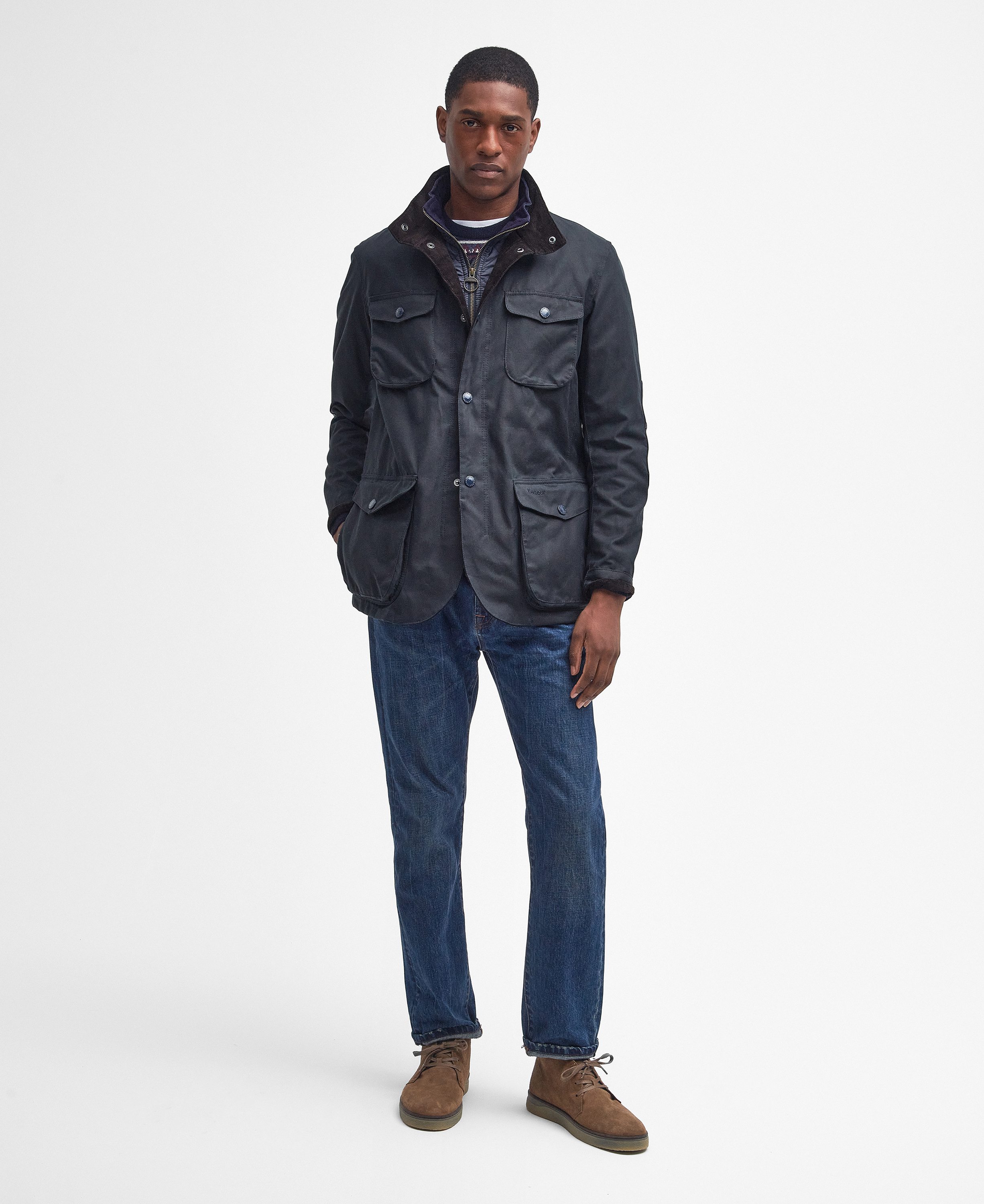 Barbour Ogston Waxed Jacket - Navy | Waxed Jackets | Huckberry