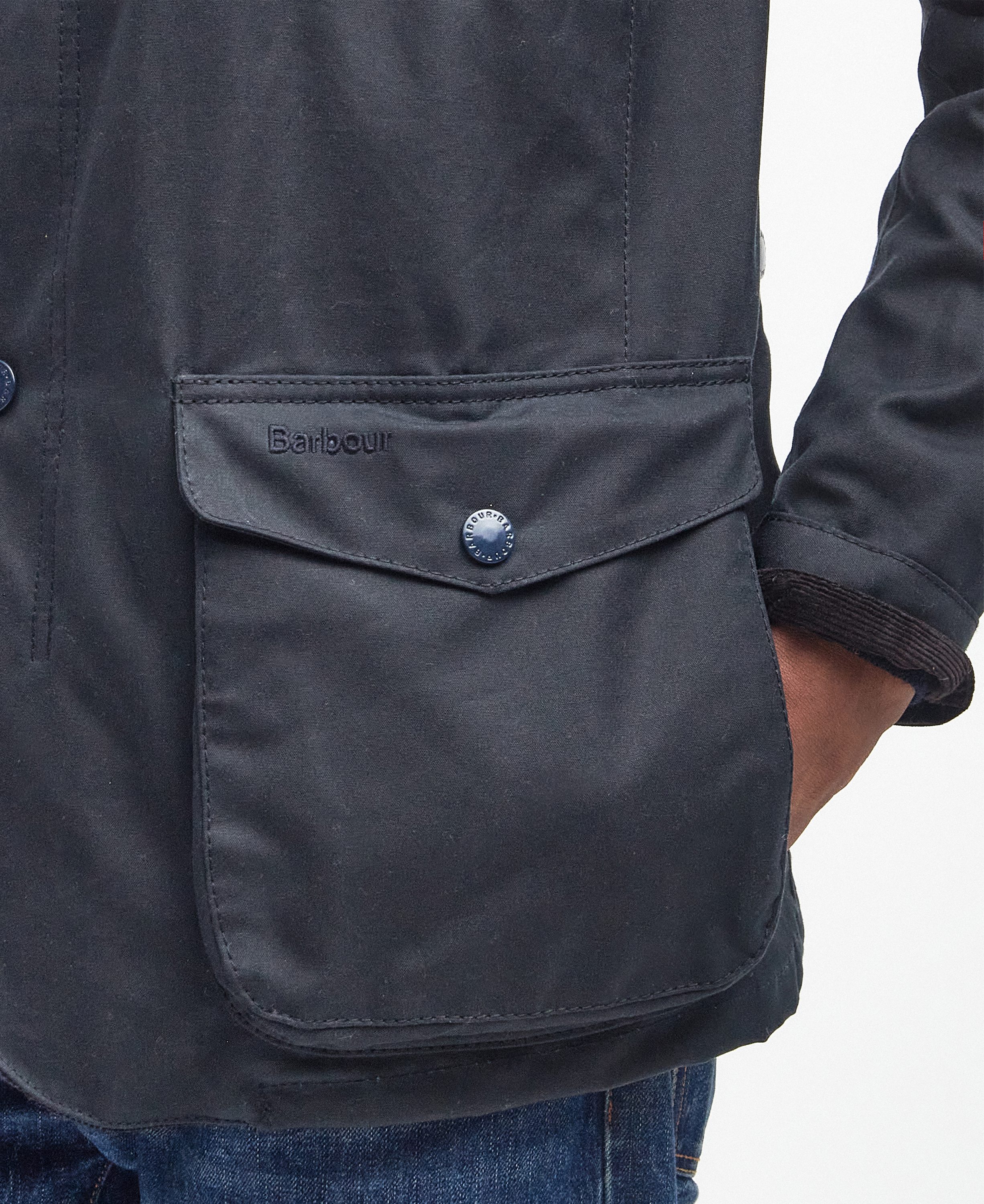 Barbour Ogston Waxed Jacket - Navy | Waxed Jackets | Huckberry