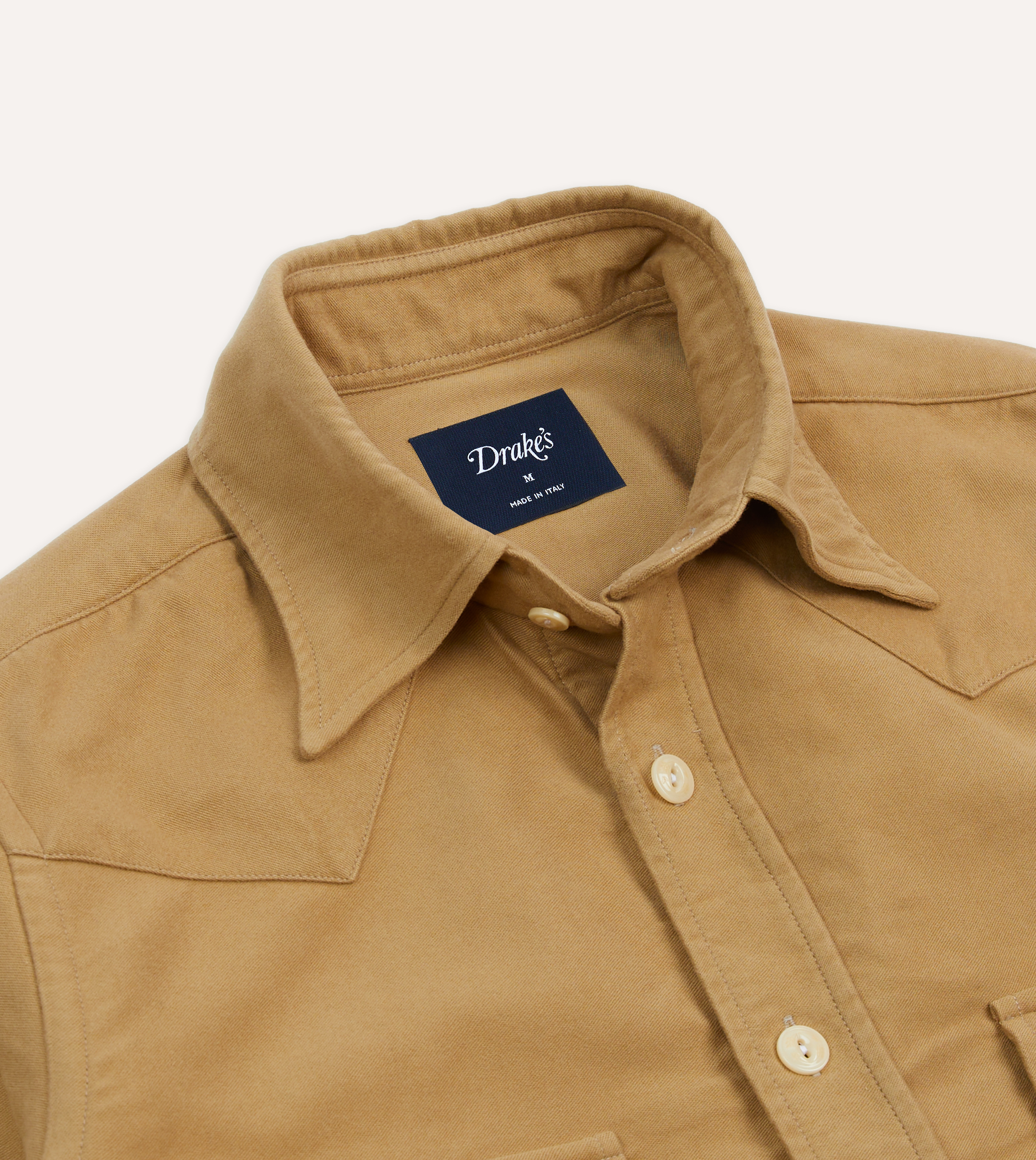 Drake's Moleskin Western Shirt - Sand | Long Sleeve Shirts | Huckberry