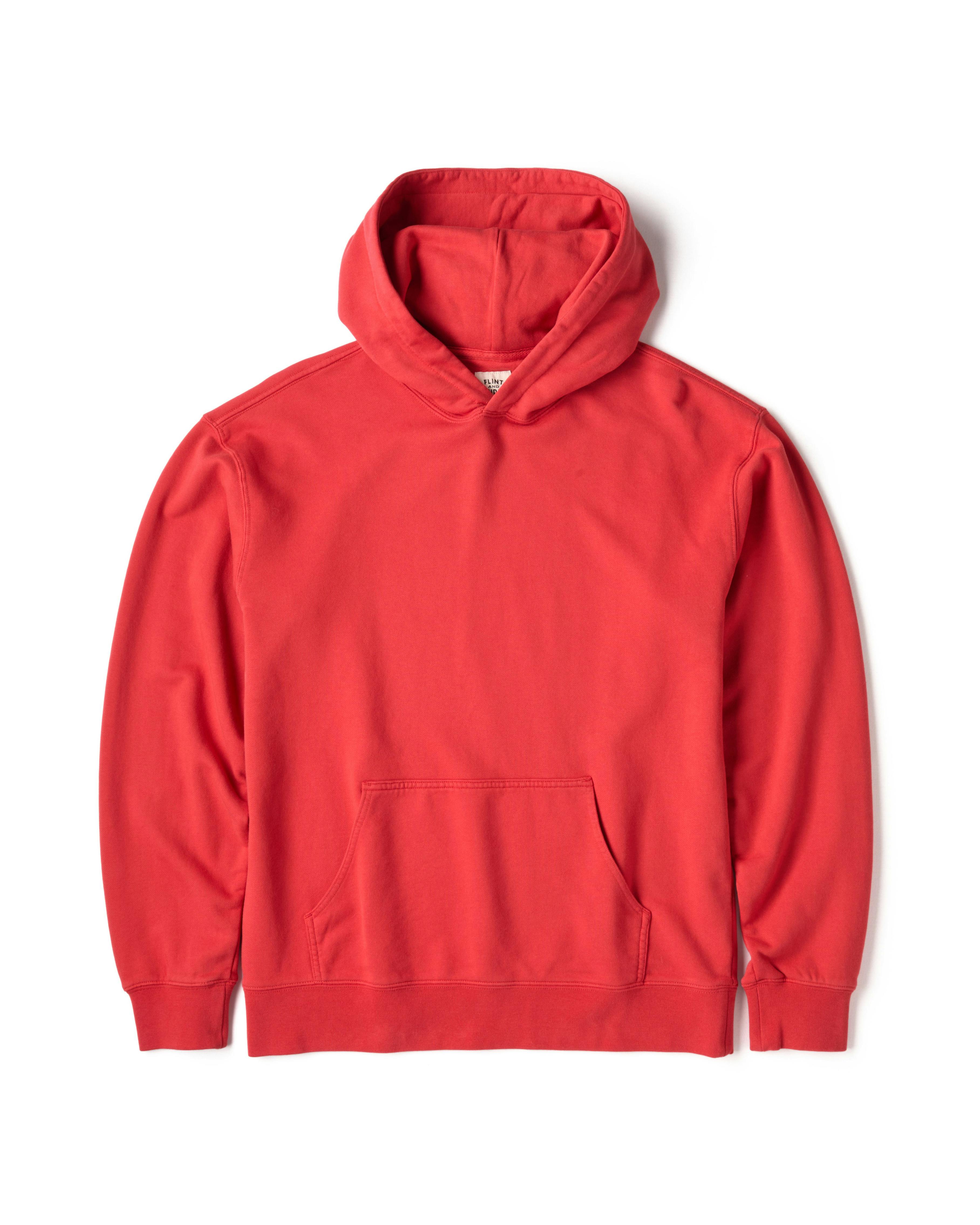 Flint and Tinder Midweight Terry Pullover Hoodie Red Pullover