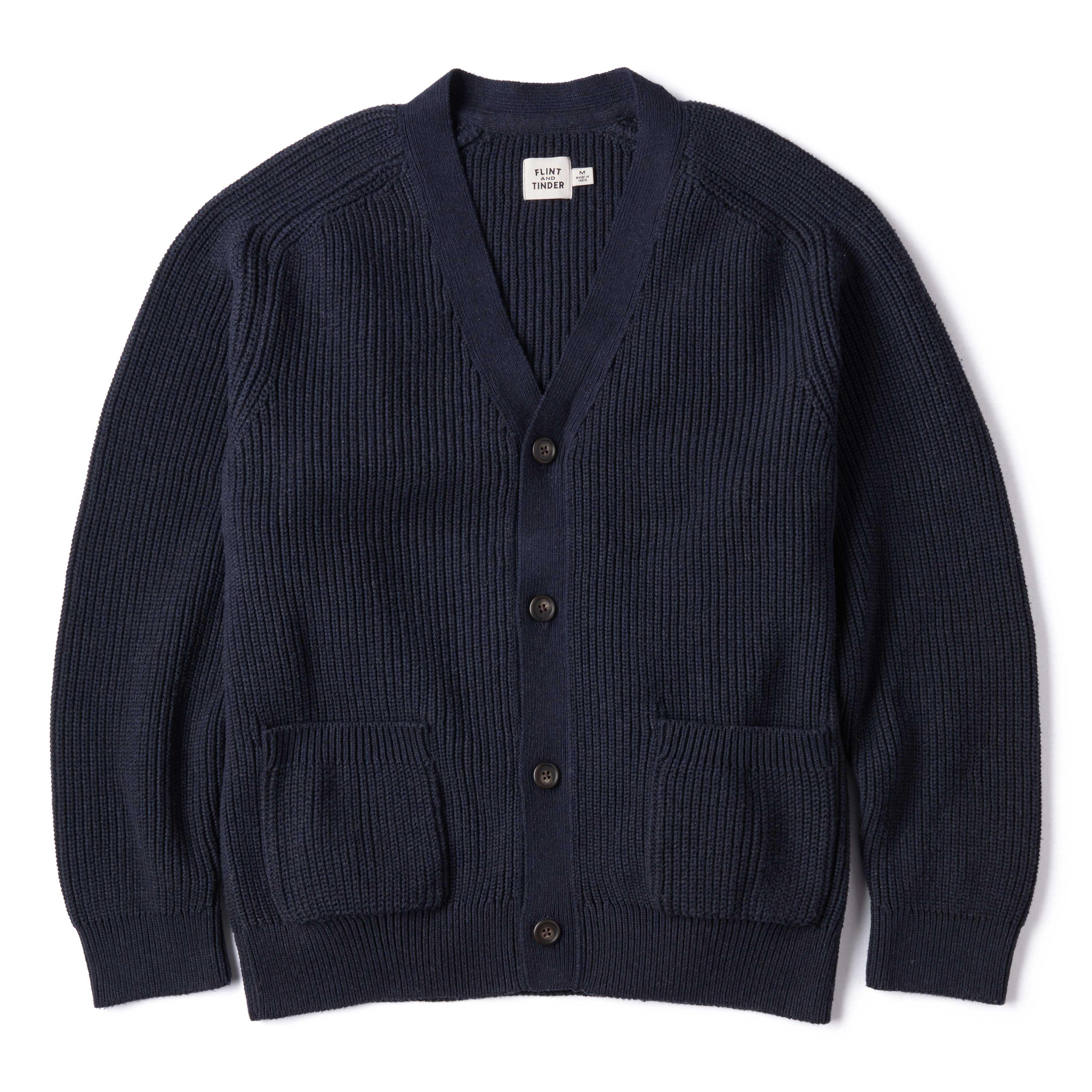 Flint and Tinder Bolinas V-Neck Cardigan - Marled Navy | Cardigan