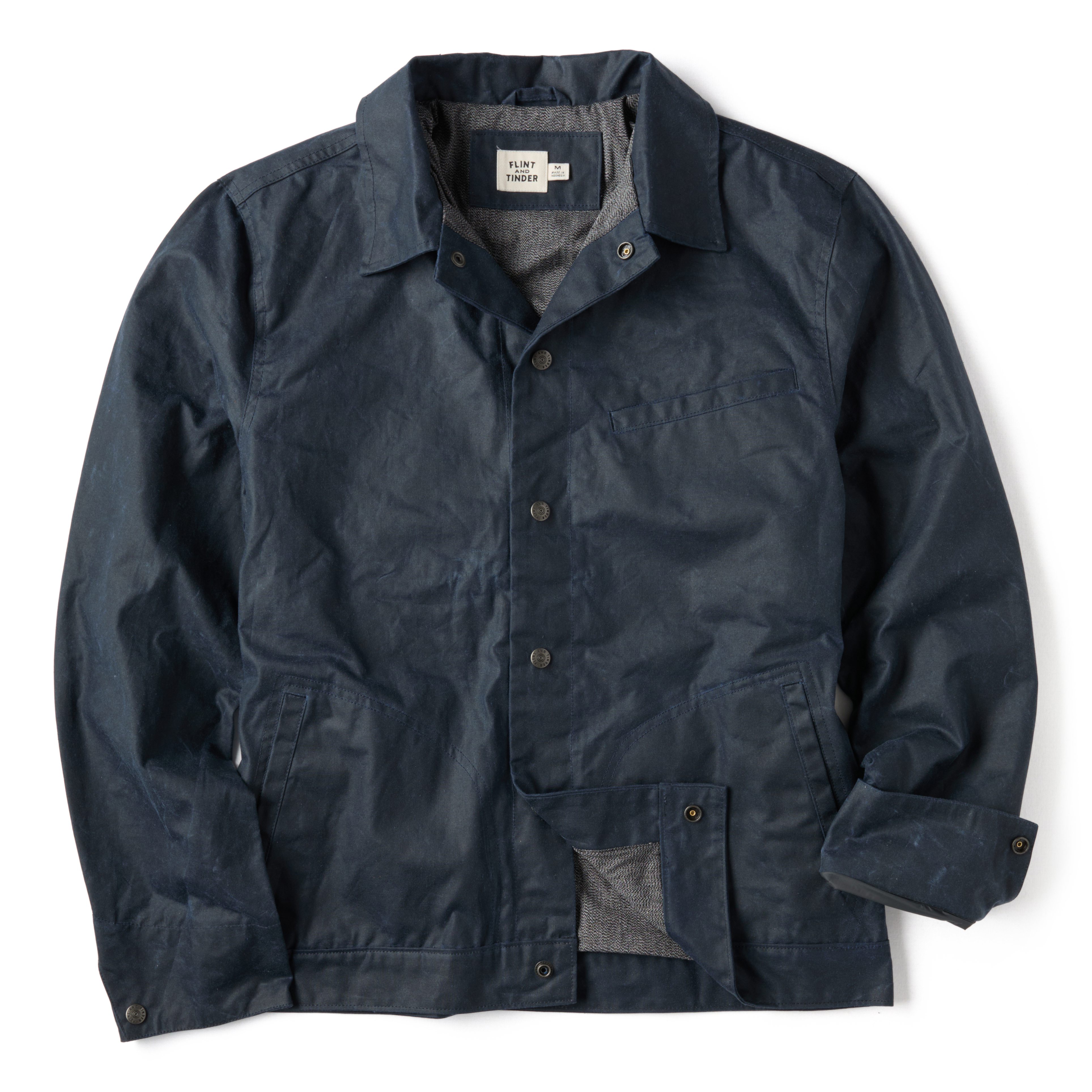 激レア　FLINT AND TINDER ダークグレー ジャケット M Flint and Tinder Wool-Lined Waxed Trucker Jacket - Charcoal