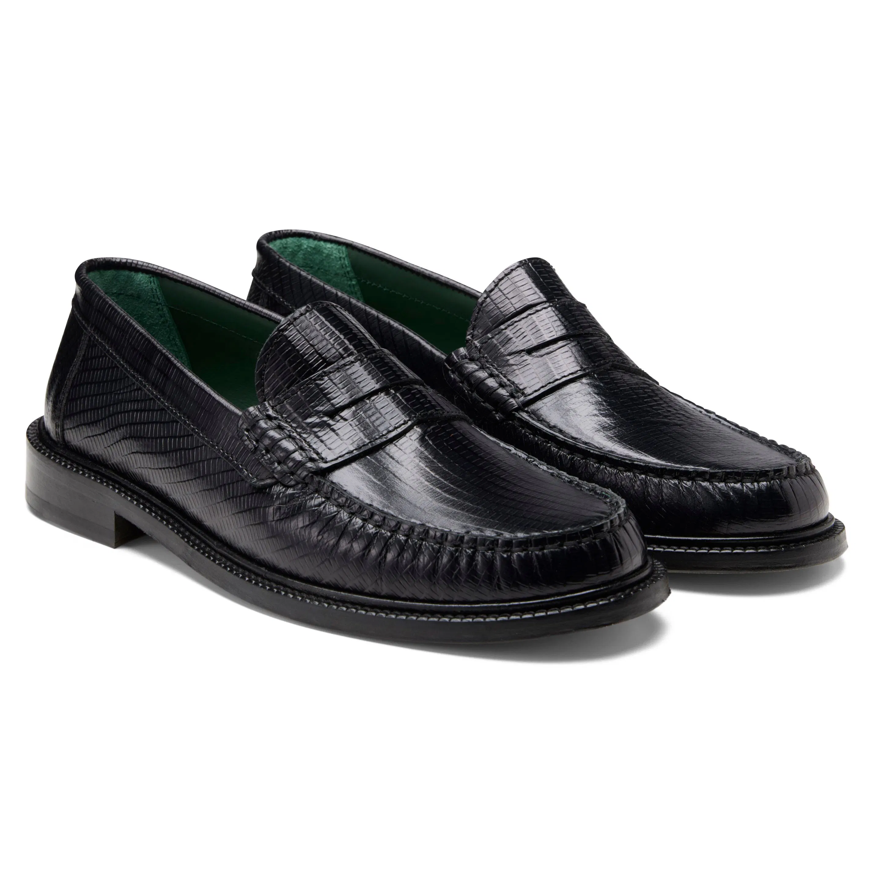 Vinny's Yardee Mocassin Loafer - Black Lizard | Loafers | Huckberry