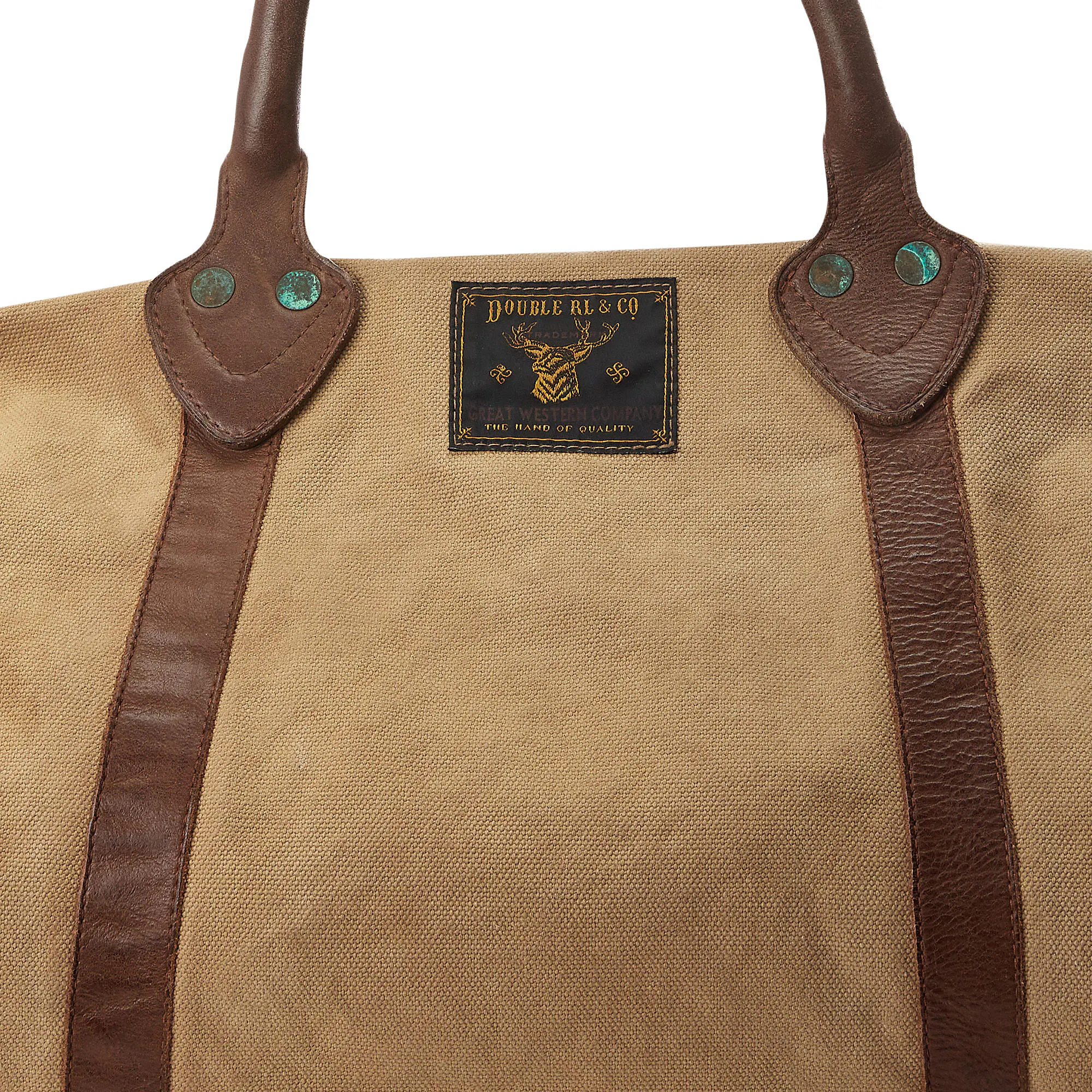 RRL クラシックワークバッグ RRL Cotton Canvas/Leather Douglas Duffle Bag - Khaki/Brown