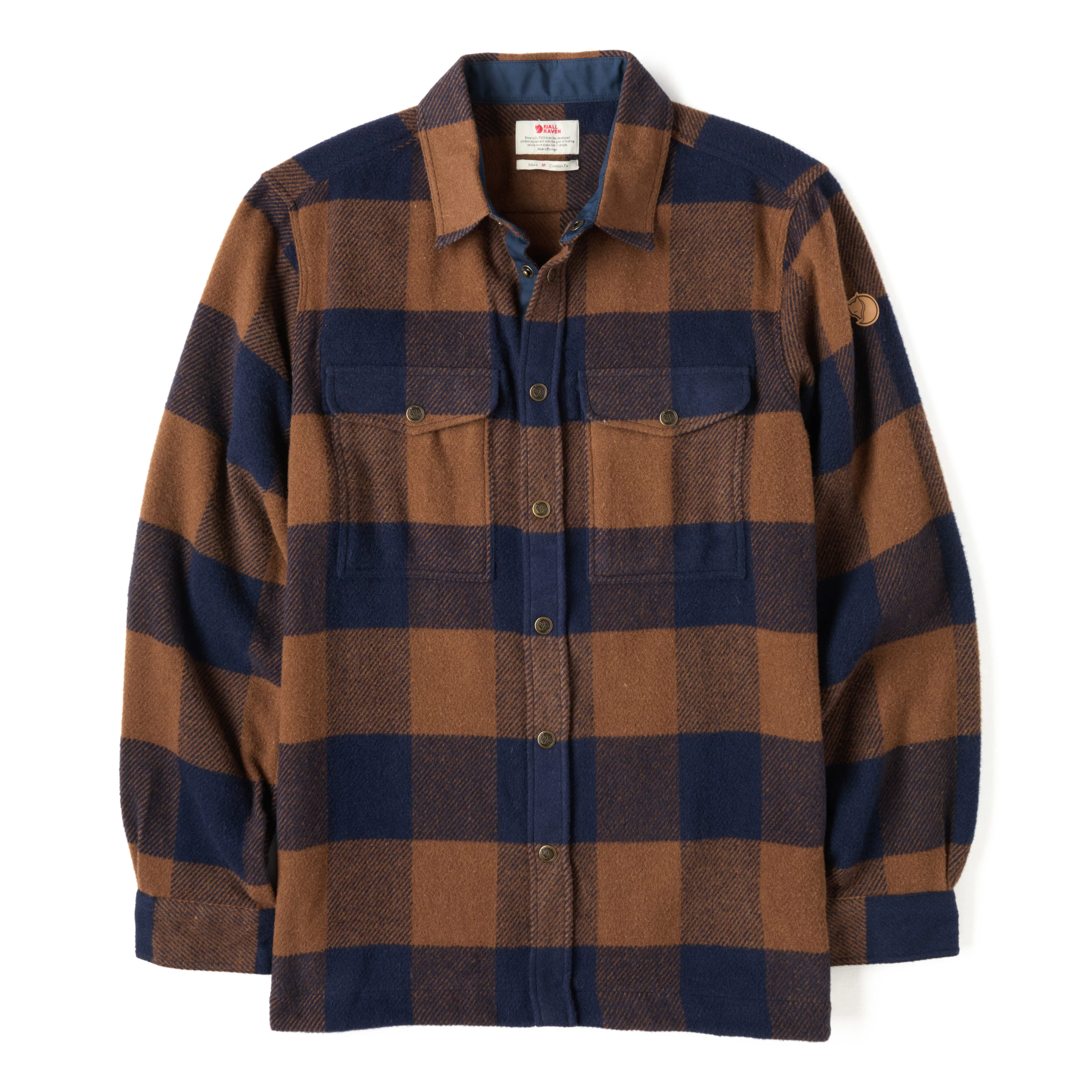 Fjallraven Canada Heavy Flannel Shirt - Chestnut/Dark Navy