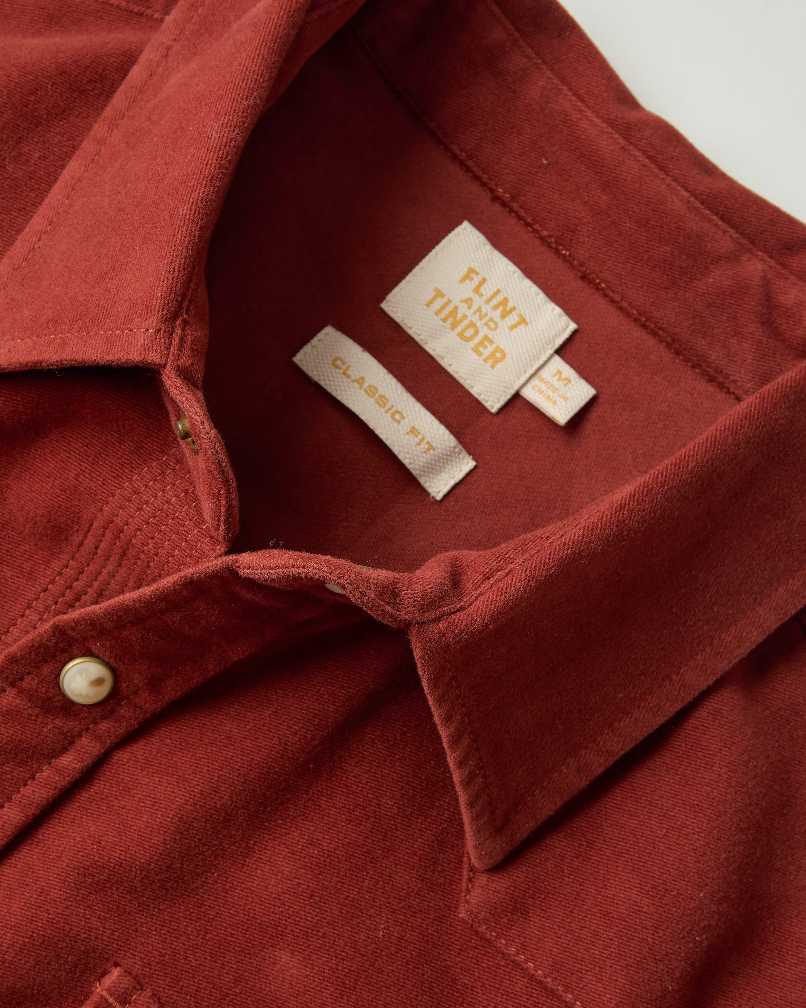 Flint and Tinder Moleskin Spaghetti Western Shirt - Bourbon | Long