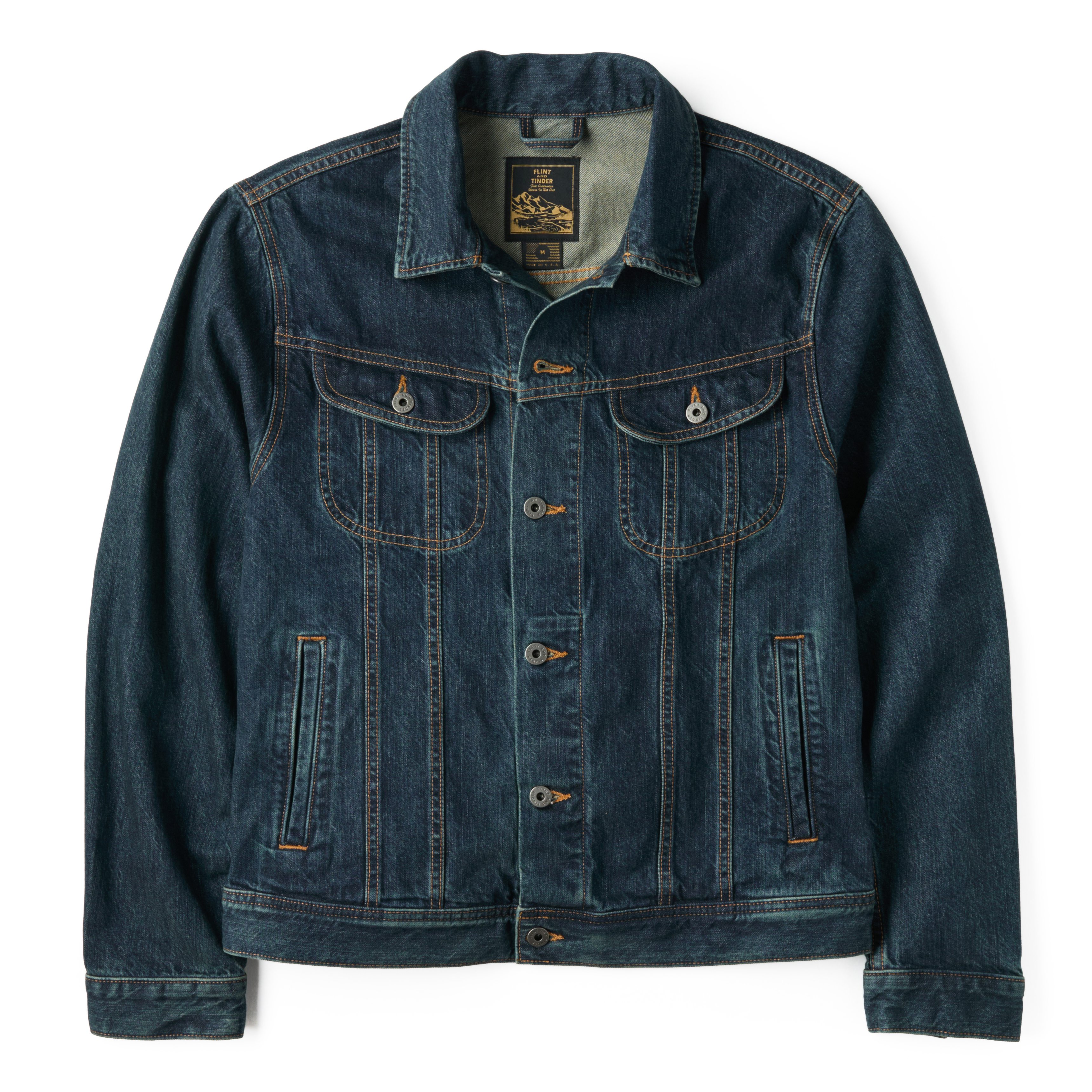 Flint and Tinder Cone Mills Denim Trucker Jacket - Dark