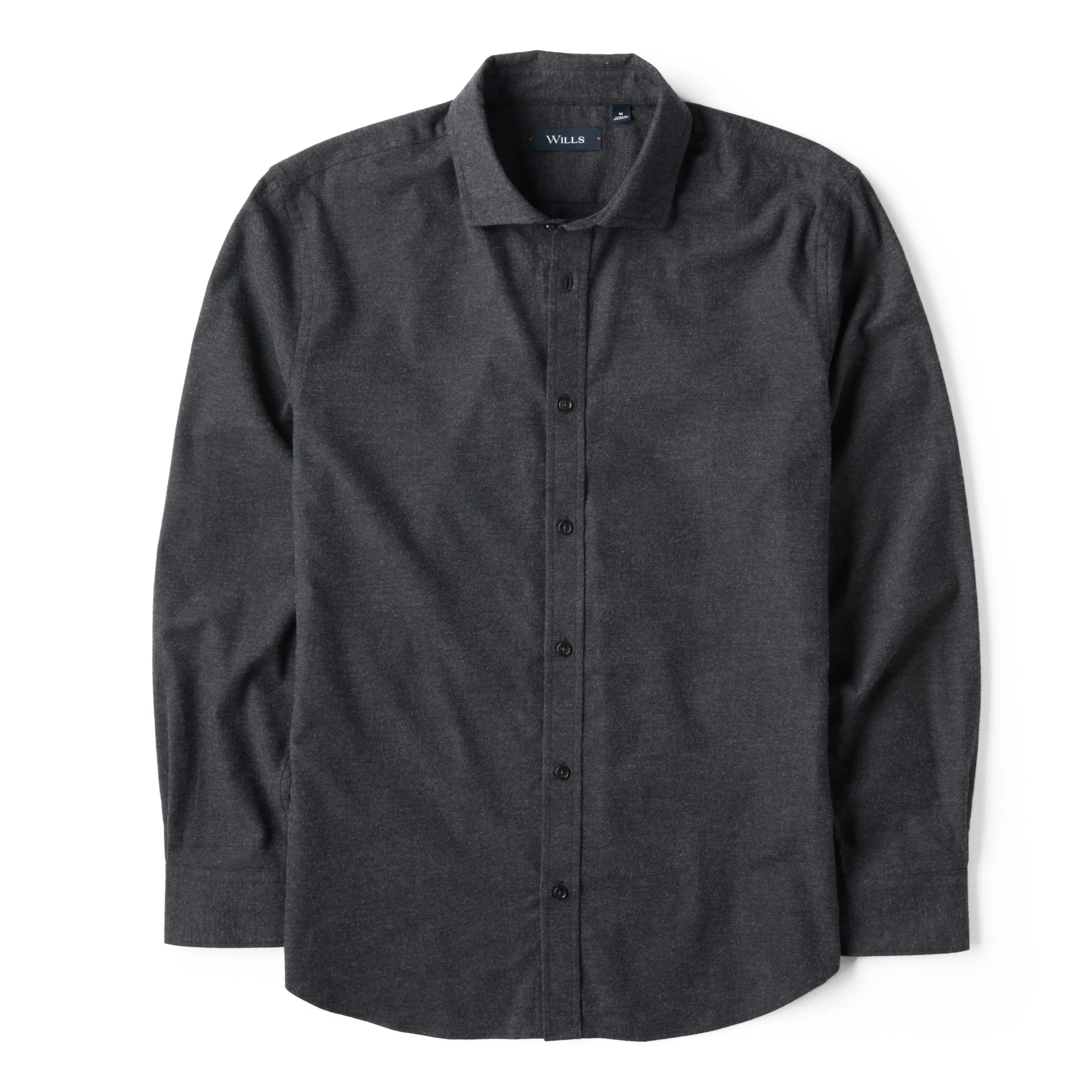 Wills Brushed Woven Dress Shirt - Charcoal Twill | Long Sleeve Shirts | Huckberry Wills Brushed Woven Dress Shirt - Charcoal Twill | Long Sleeve Shirts | Huckberry