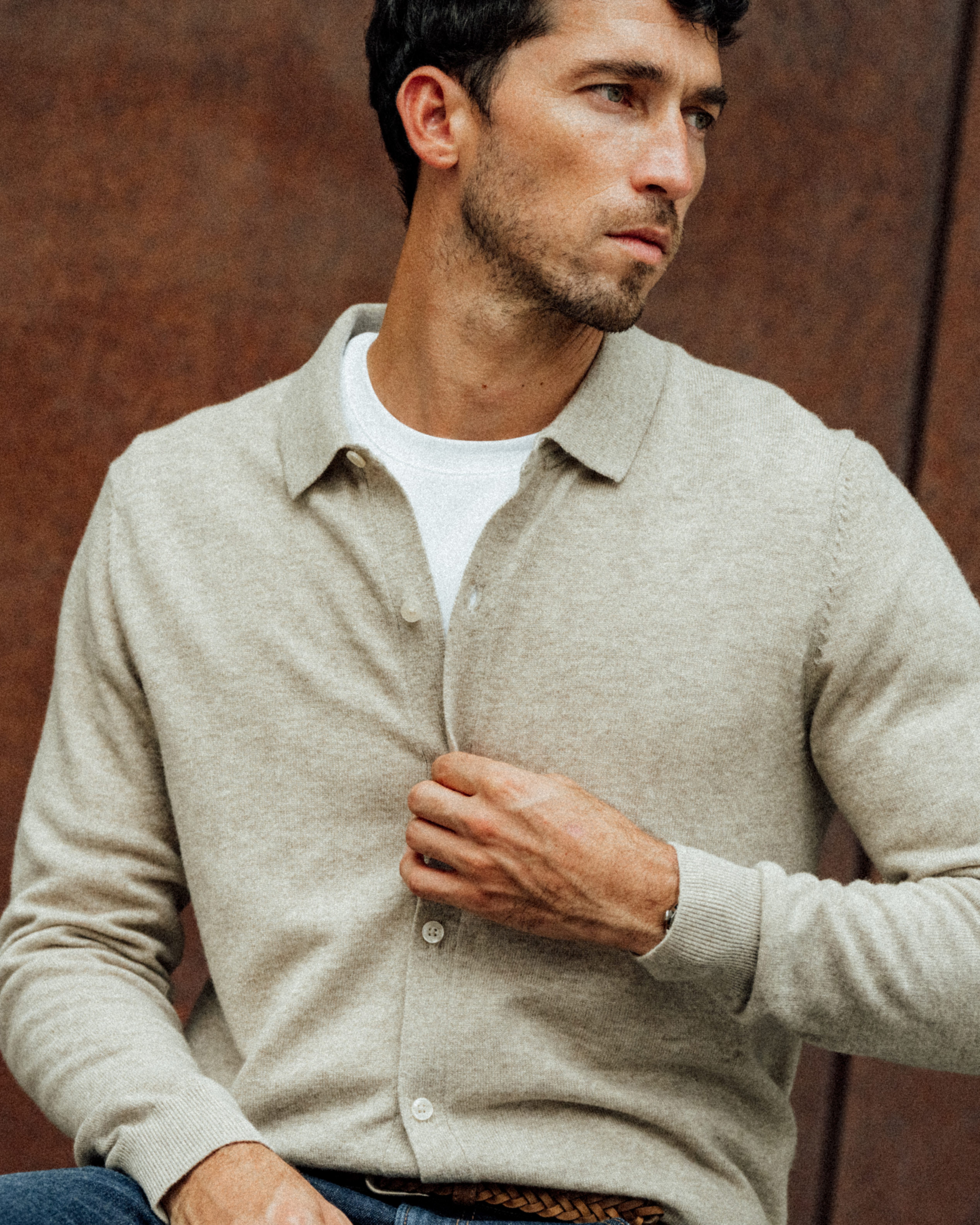 トップス LURAKU Shaggy Knit Polo Cardigan LURAKU（ルラク）の「【LURAKU】Shaggy Knit Polo Cardigan
