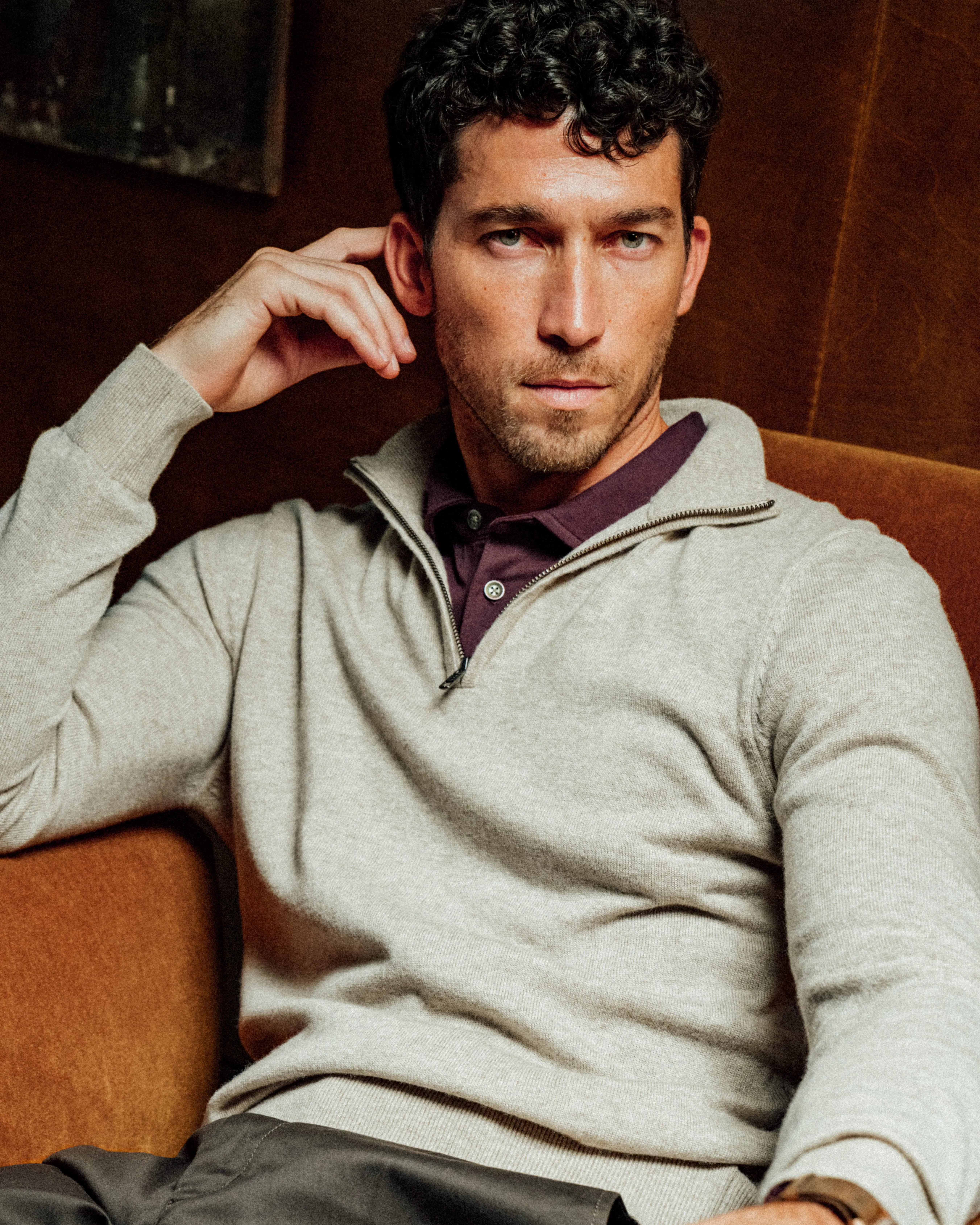 Wills EasyCash Merino Quarter Zip Sweater - Natural | Quarter-Zip