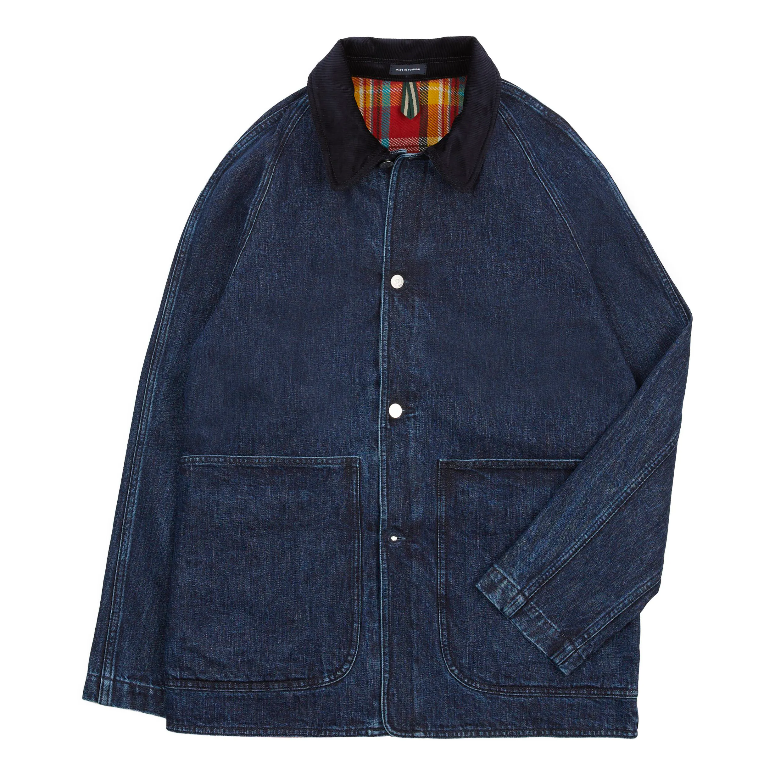Drake's Lined Raglan Denim Chore Coat - Indigo | Chore Coats