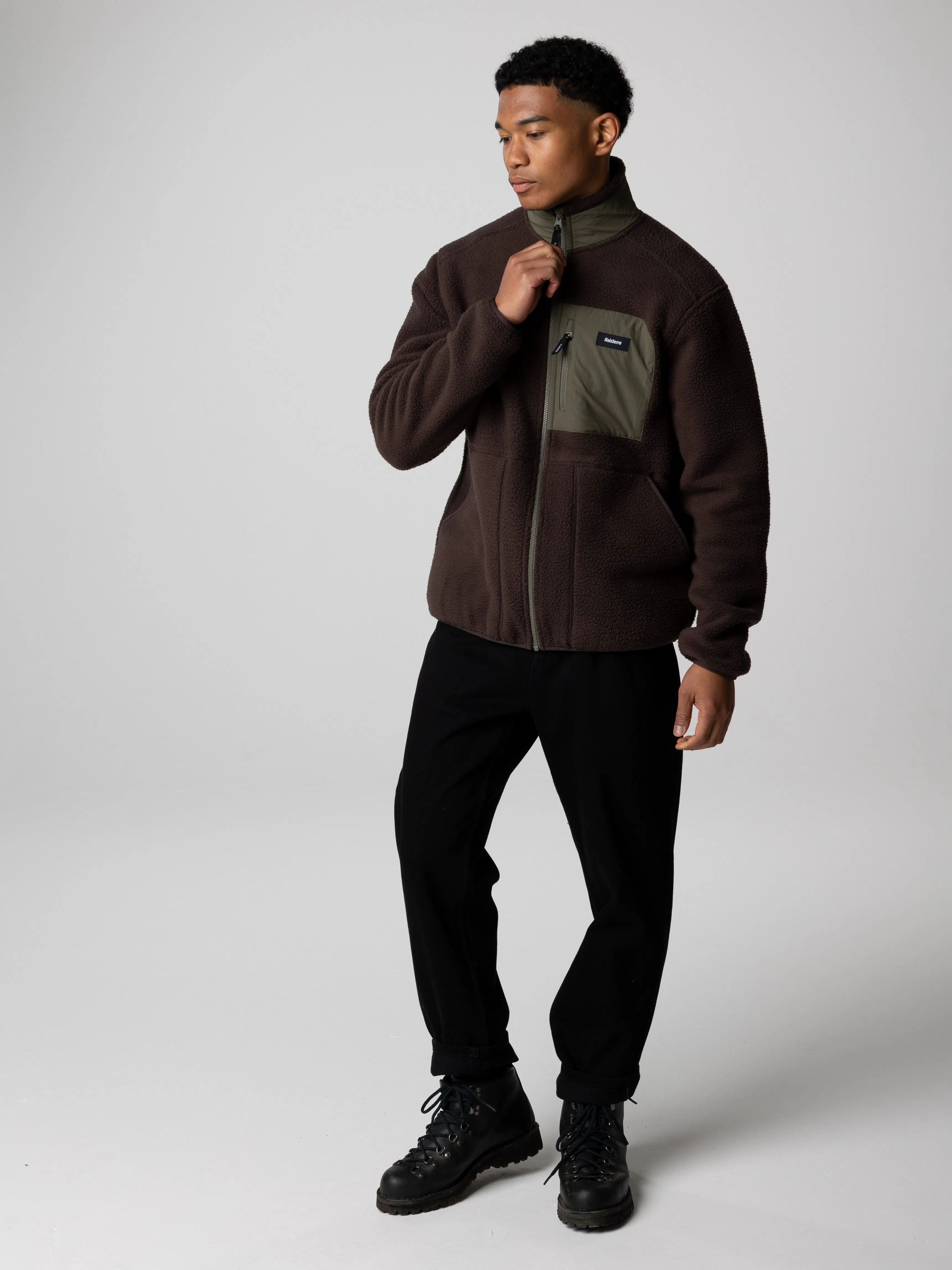 Finisterre Bolster Fleece Full Zip - Burnt Umber | Pullover