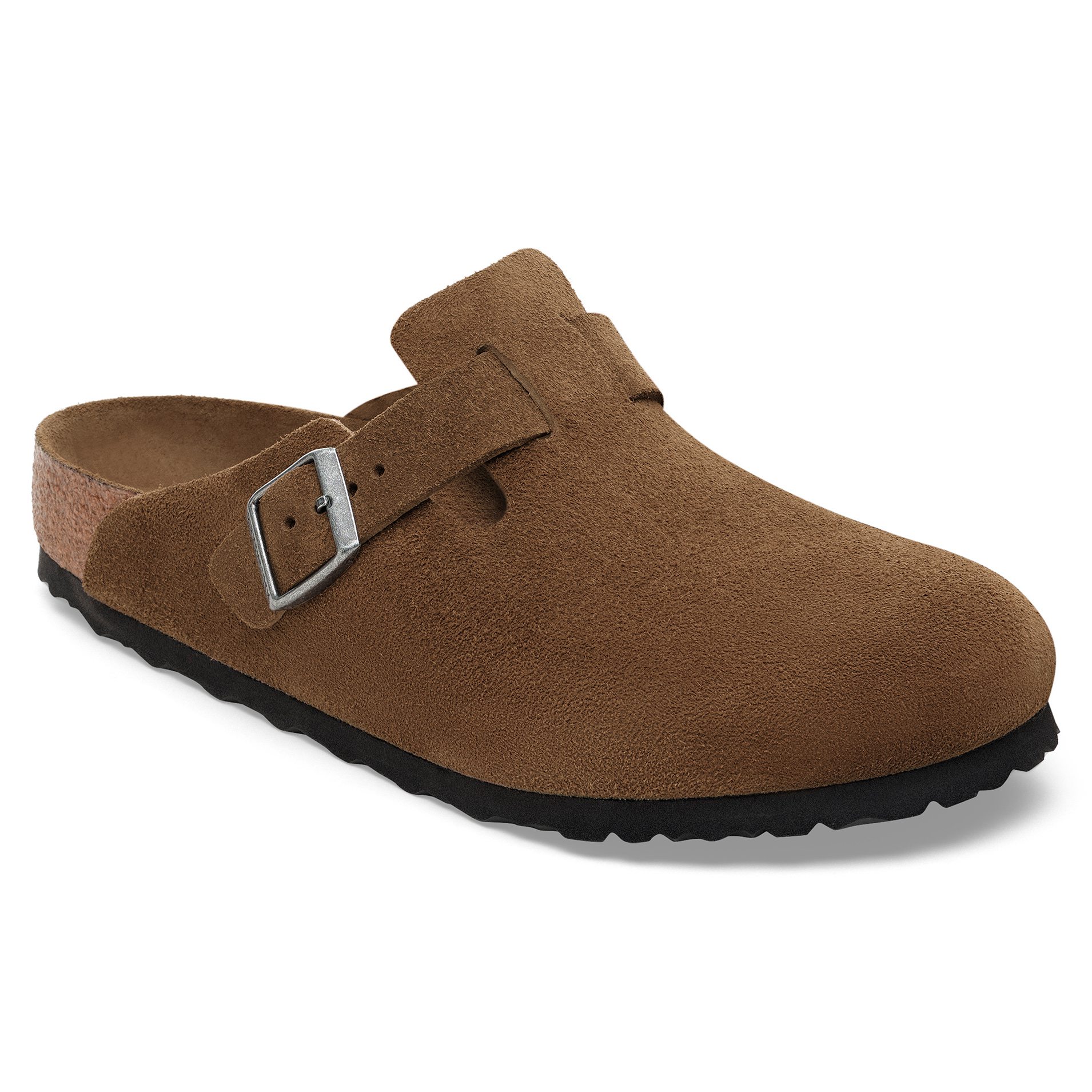 Birkenstock Boston Soft Footbed Clog - Dark Tea Suede | Loafers