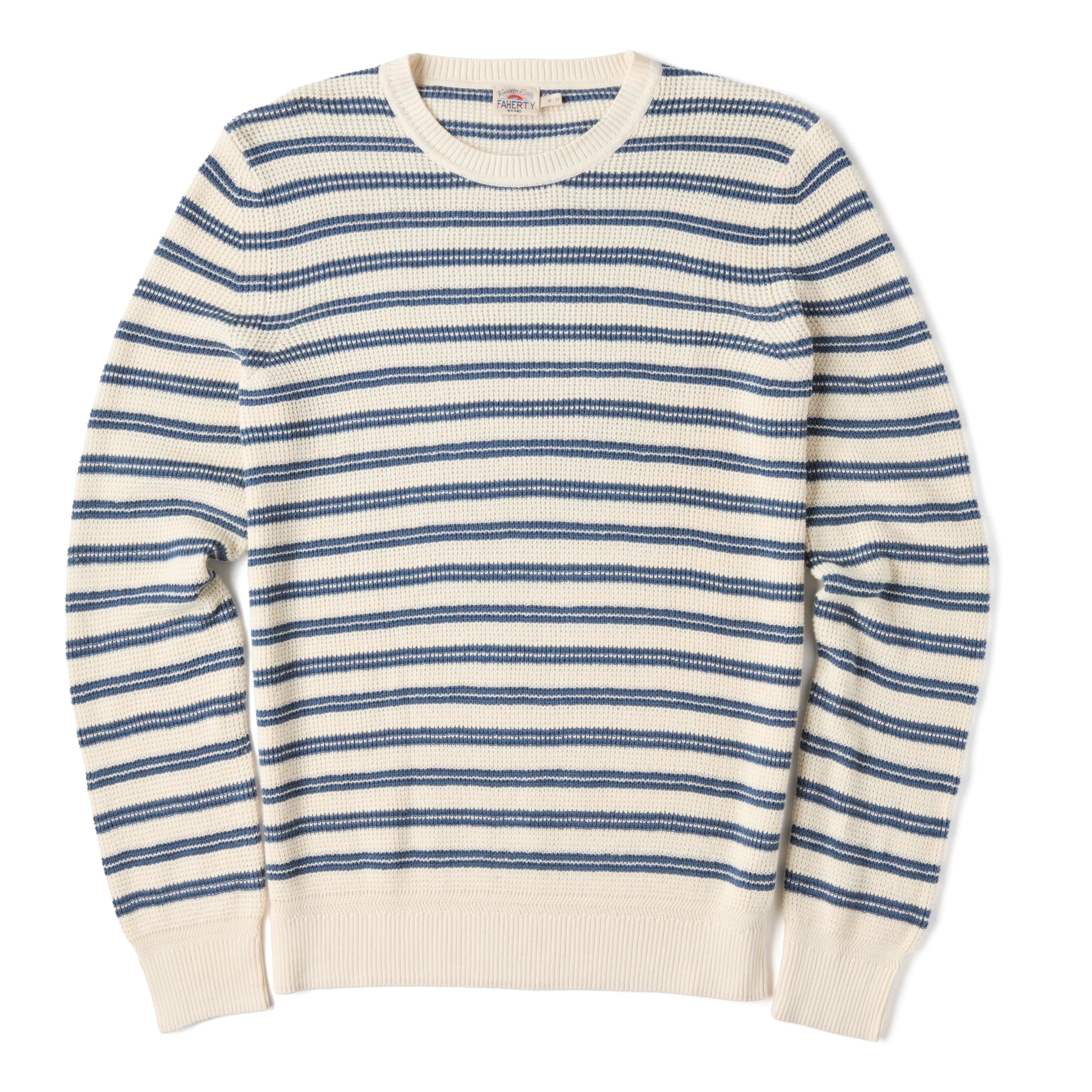 Faherty Brand Sunwashed Crewneck Sweater - Booth Island Stripe