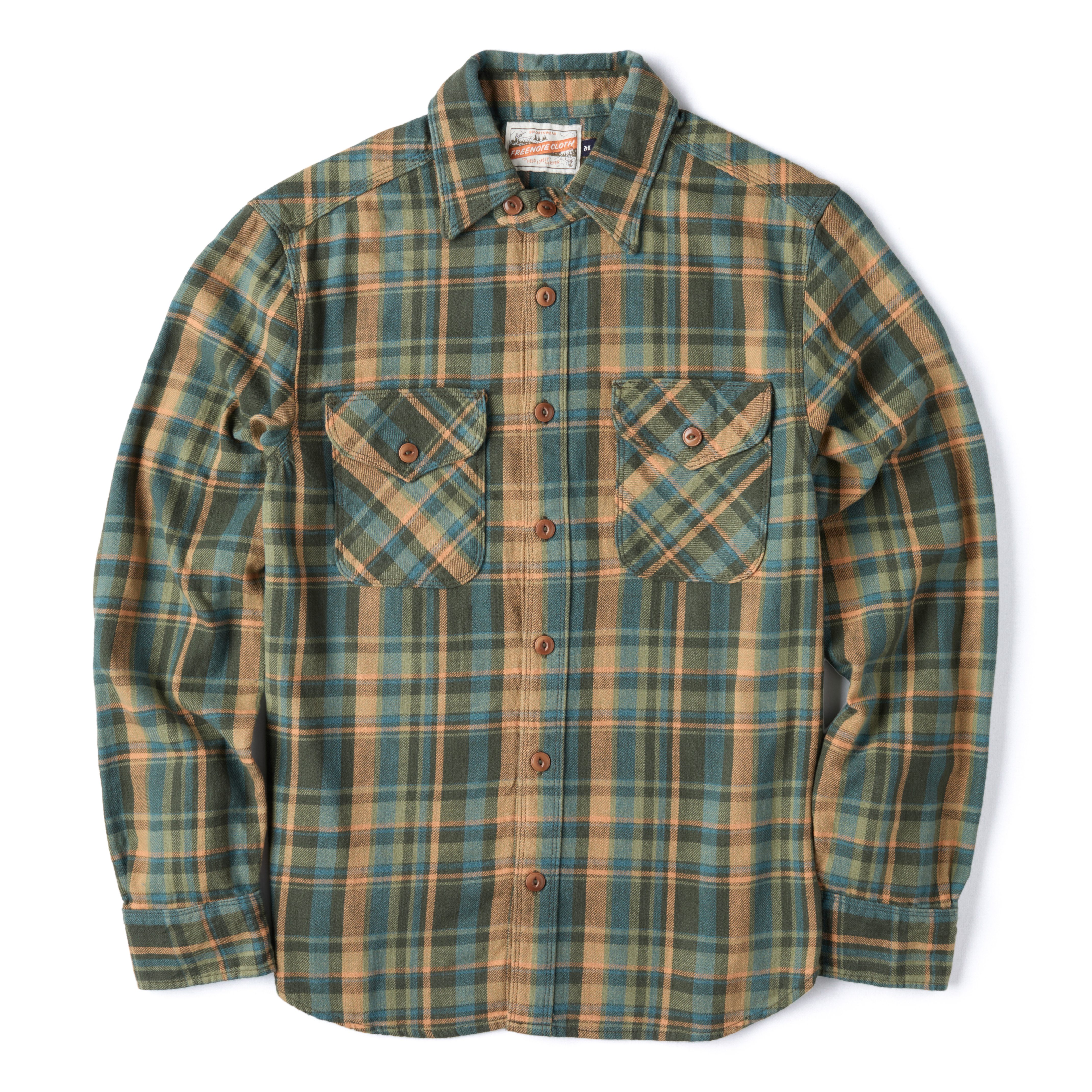 Freenote Cloth Wells Japanese Woven Plaid Shirt - Evergreen Plaid
