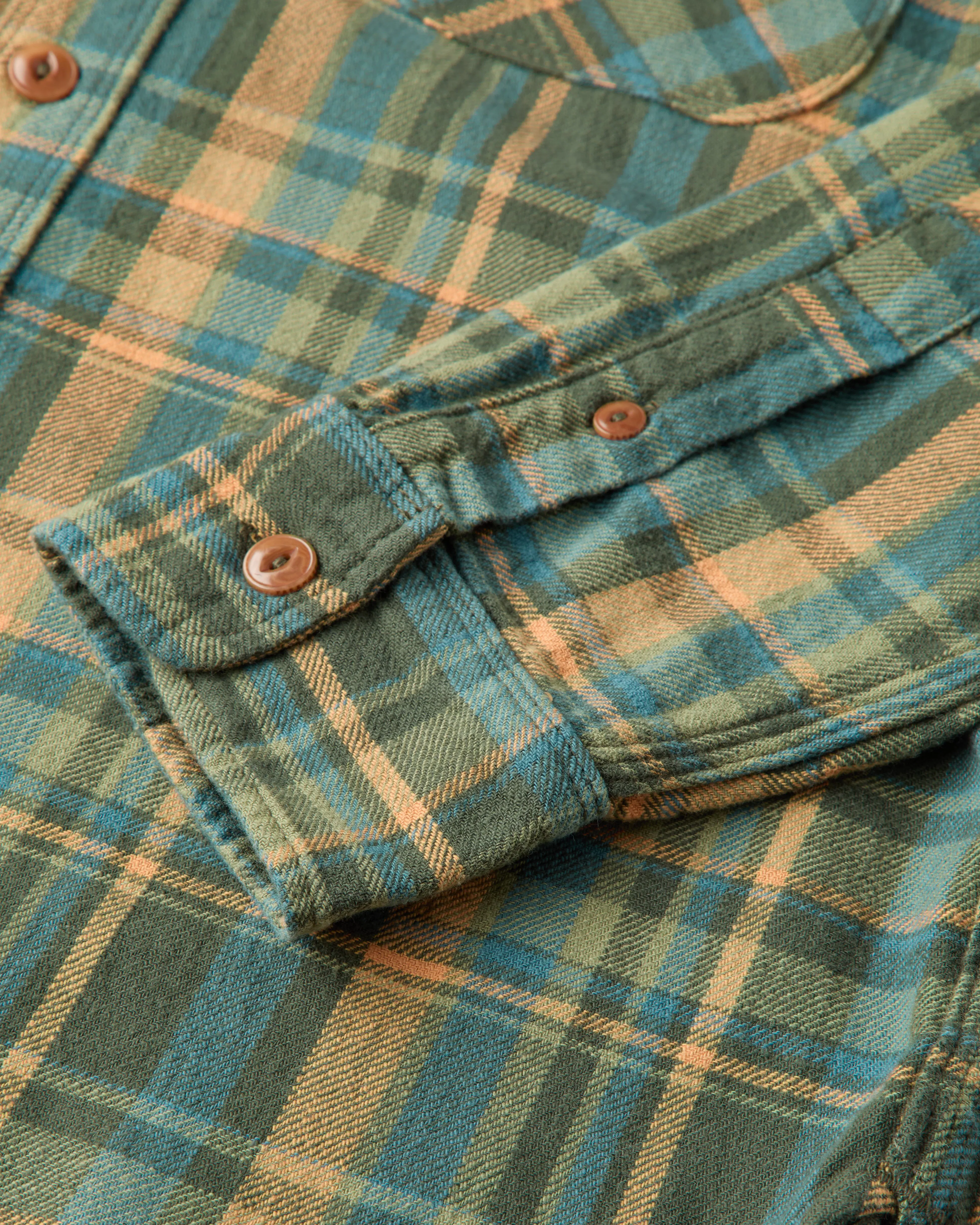 Freenote Cloth Wells Japanese Woven Plaid Shirt - Evergreen Plaid