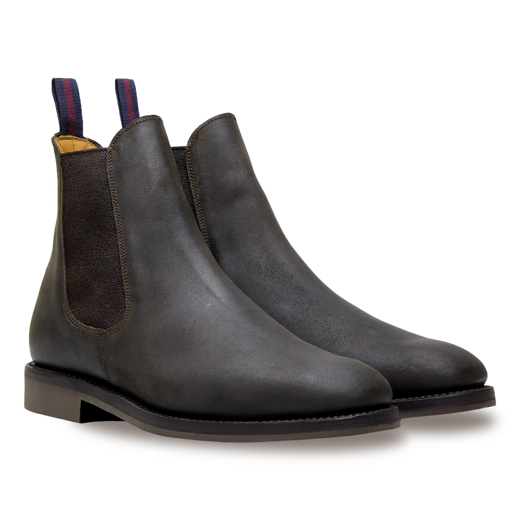 Sanders Liam Kenia Waxy Suede Chelsea Boot - Dark Brown | Chelsea