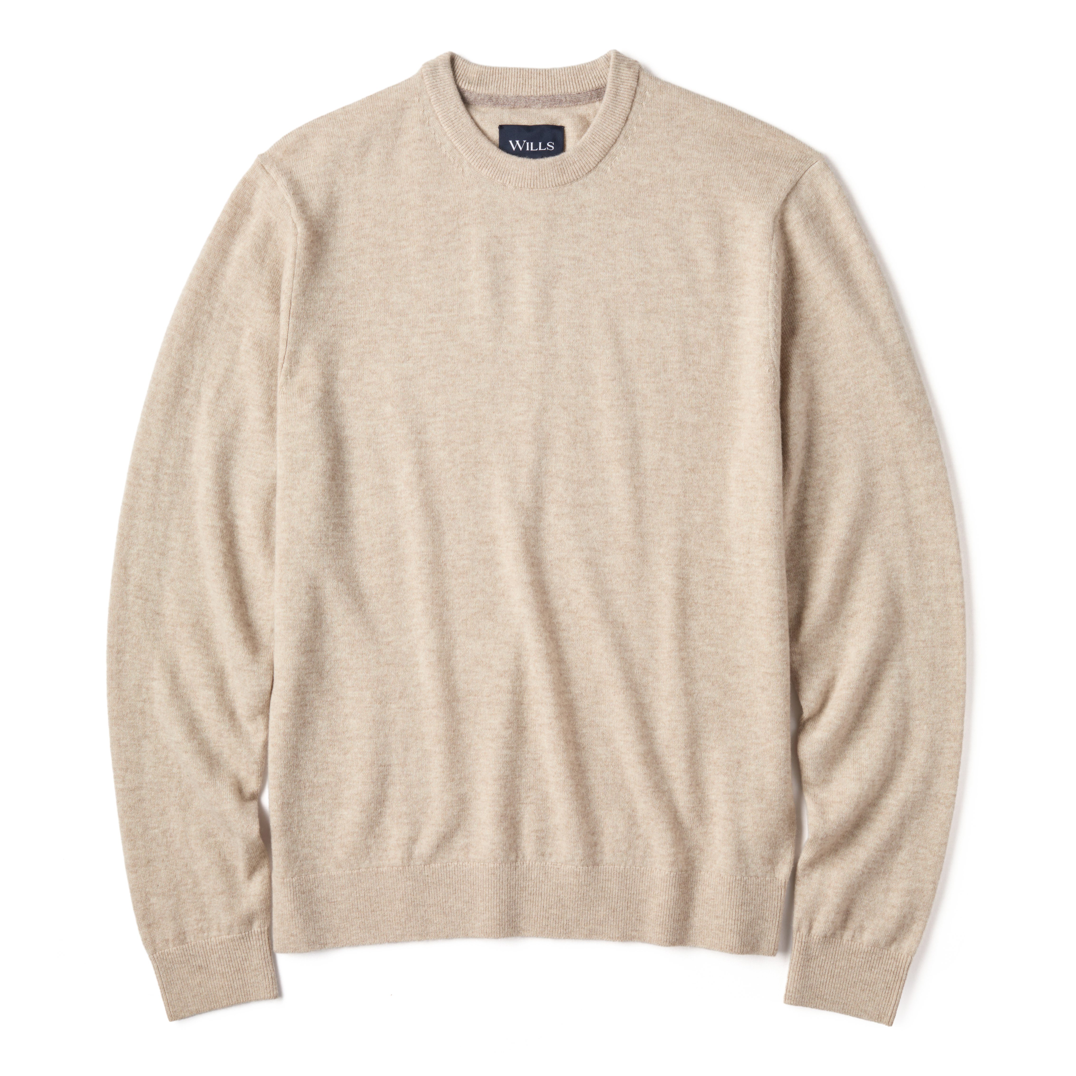 Wills EasyCash Merino Crewneck Sweater - Natural | Crew Neck
