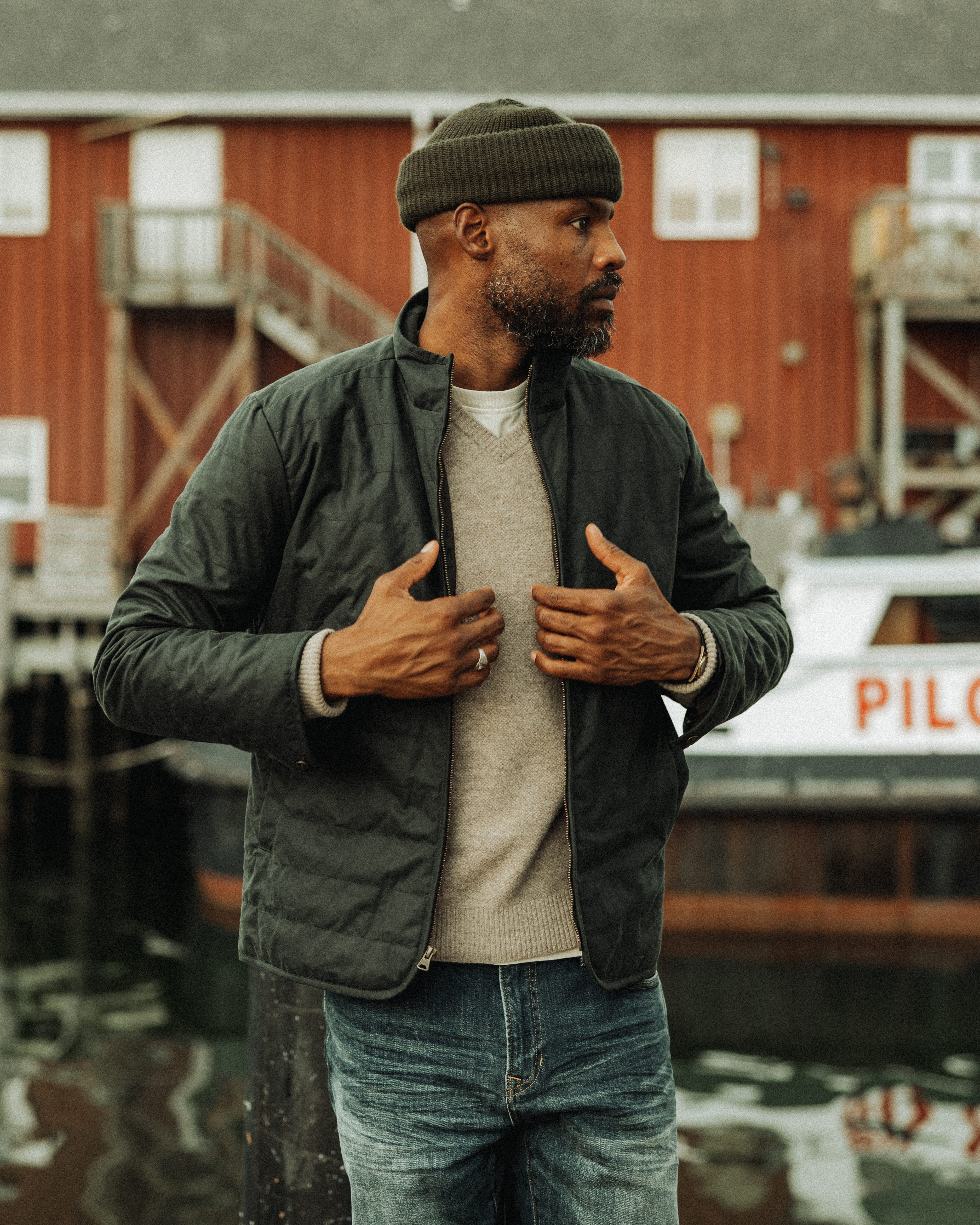 Huckberry Made in USA Watch Cap Beanie Army Green Beanies