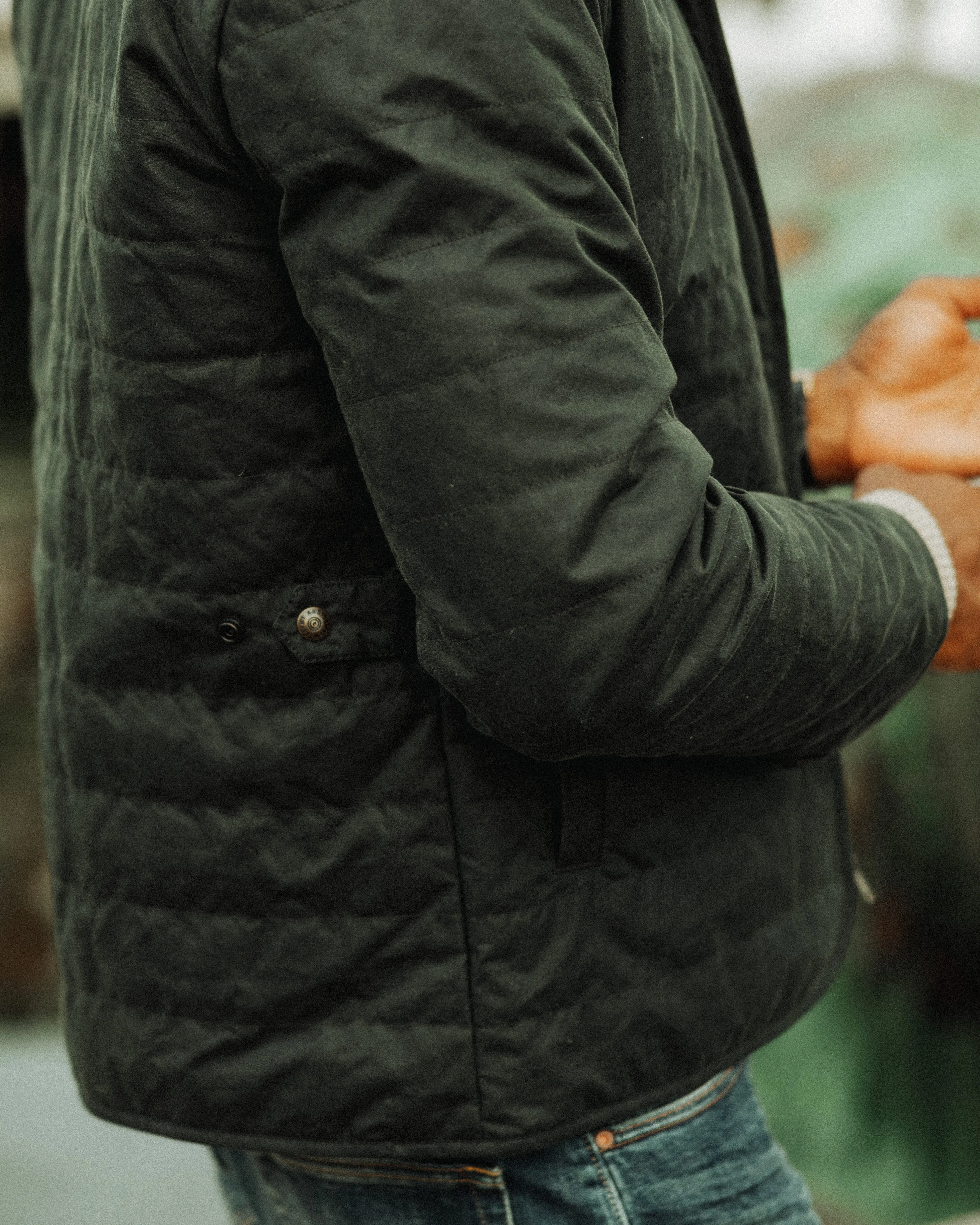 Flint and Tinder York Quilted Waxed Jacket - Dark Olive | Quilted