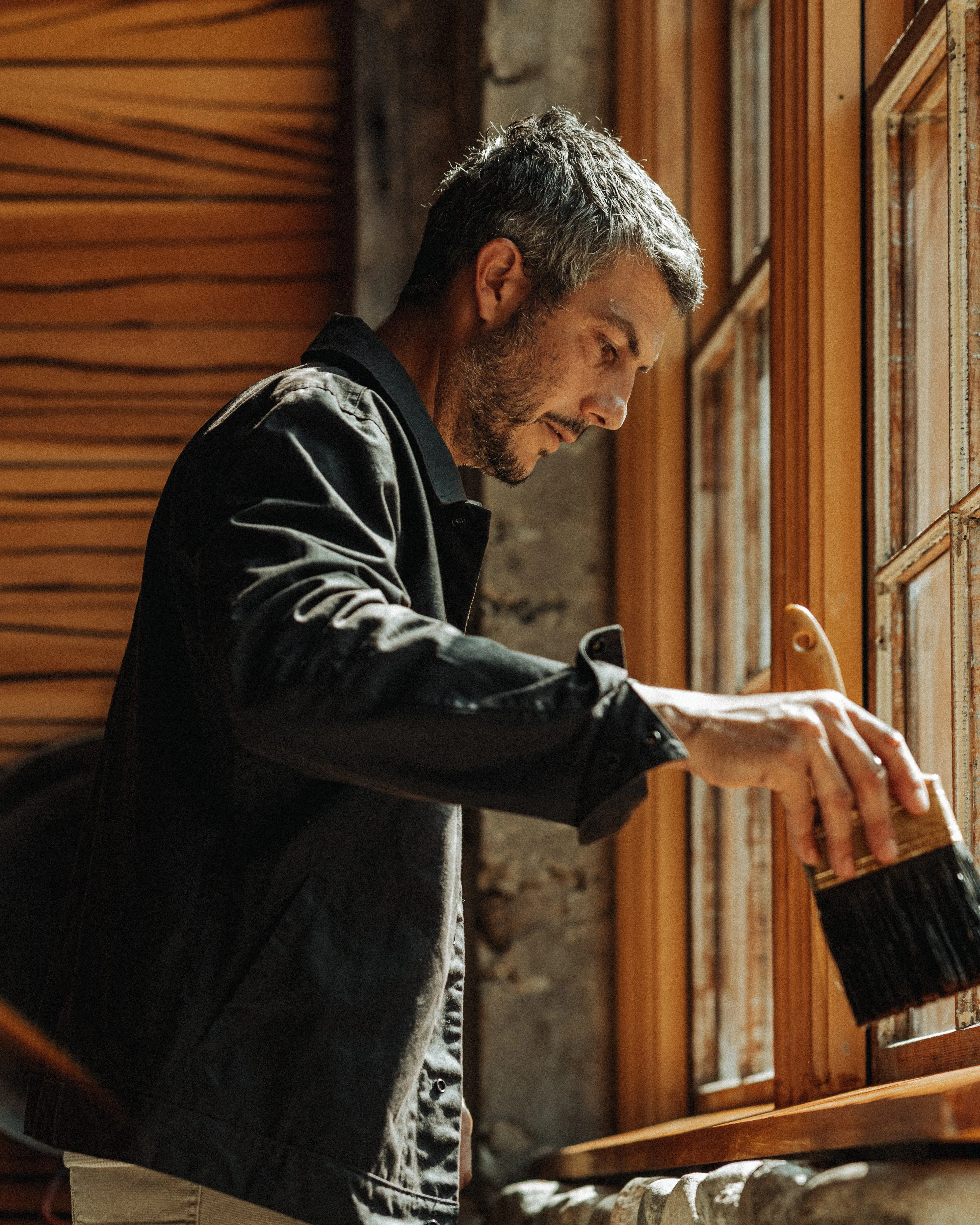 Flint and Tinder James Waxed Snap Jacket - Coal | Waxed Jackets