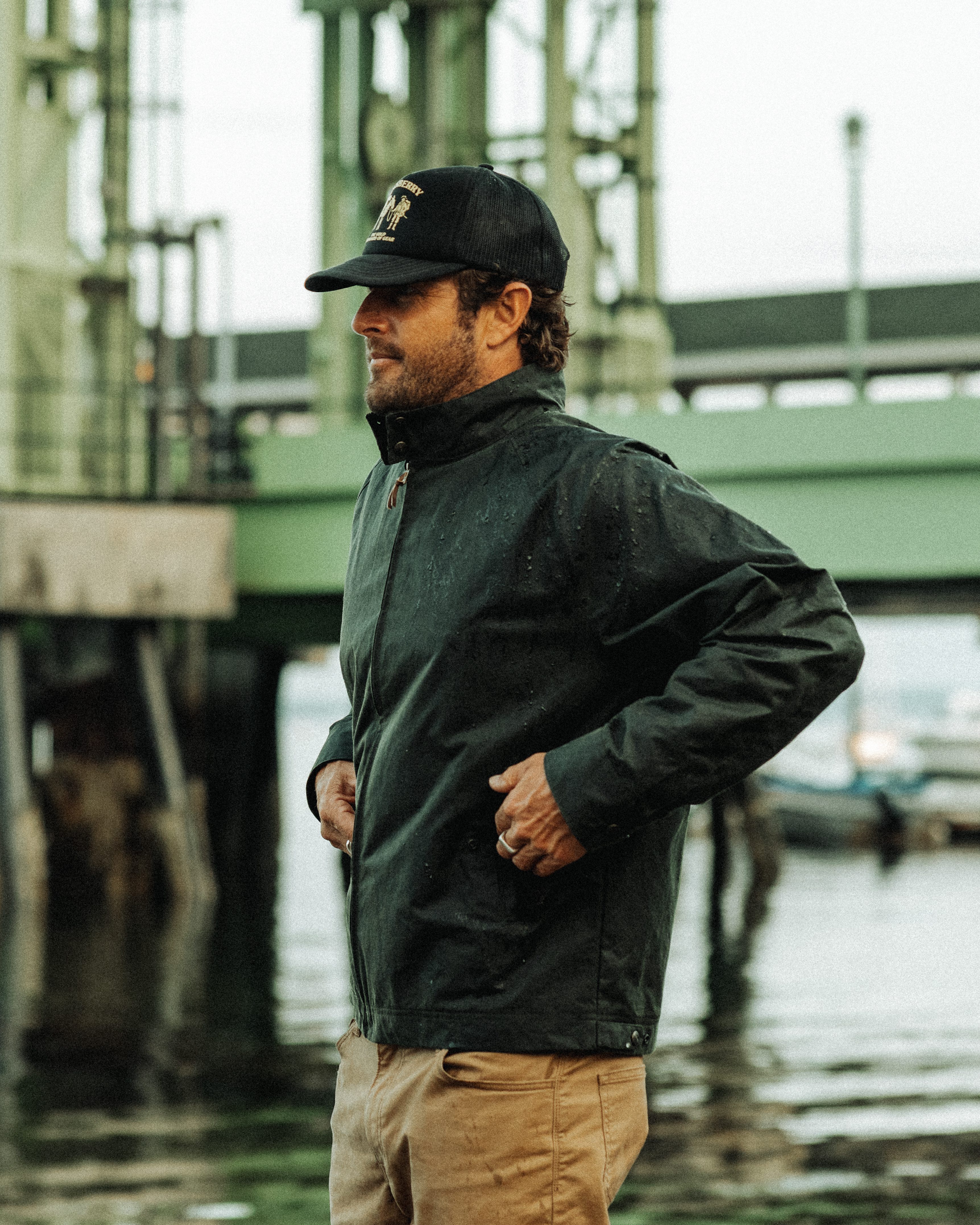 Flint and Tinder Waxed Harrington Jacket - Olive | Waxed Jackets