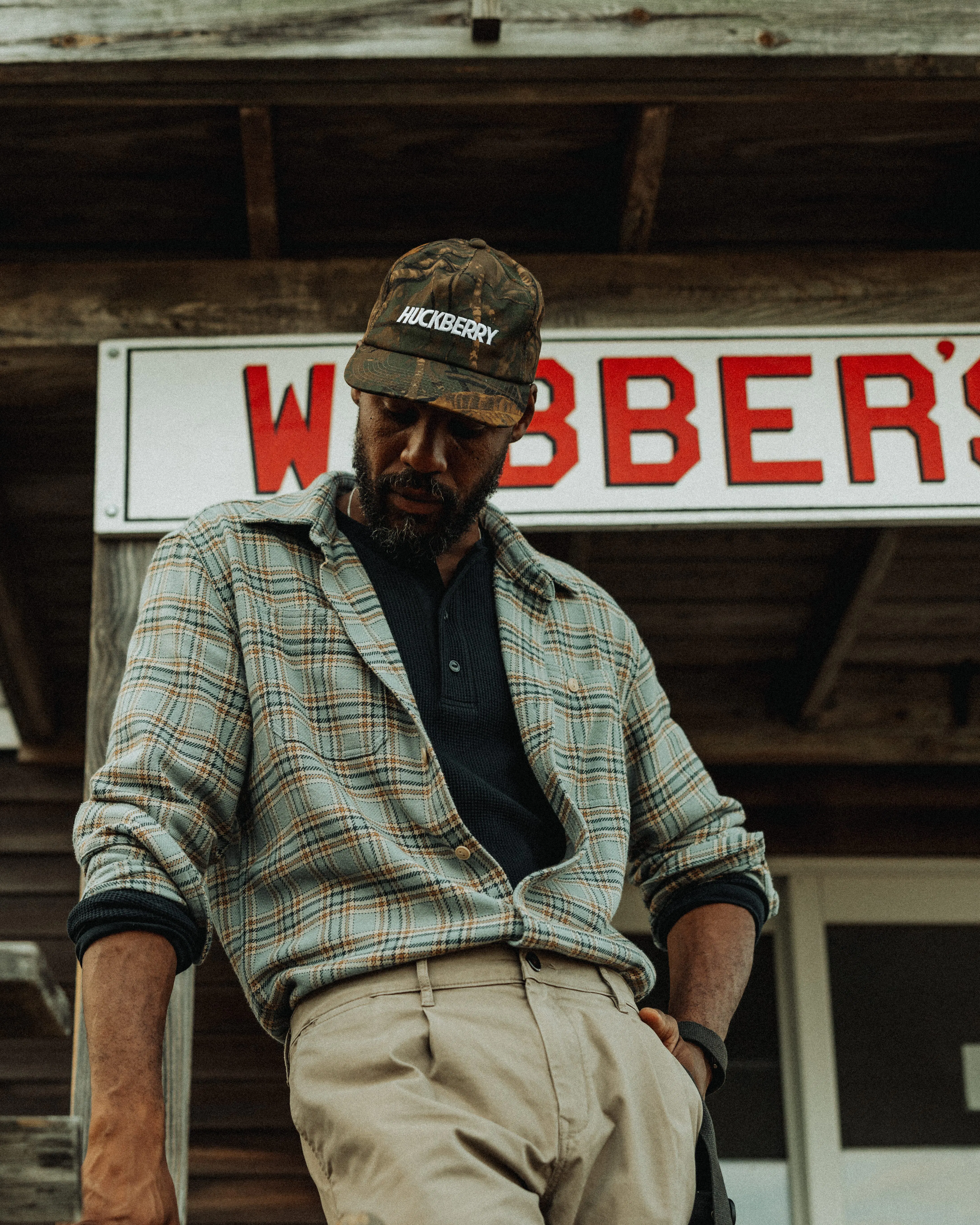 Flint and Tinder Flannel Crossback Workshirt - Dusty Blue Plaid