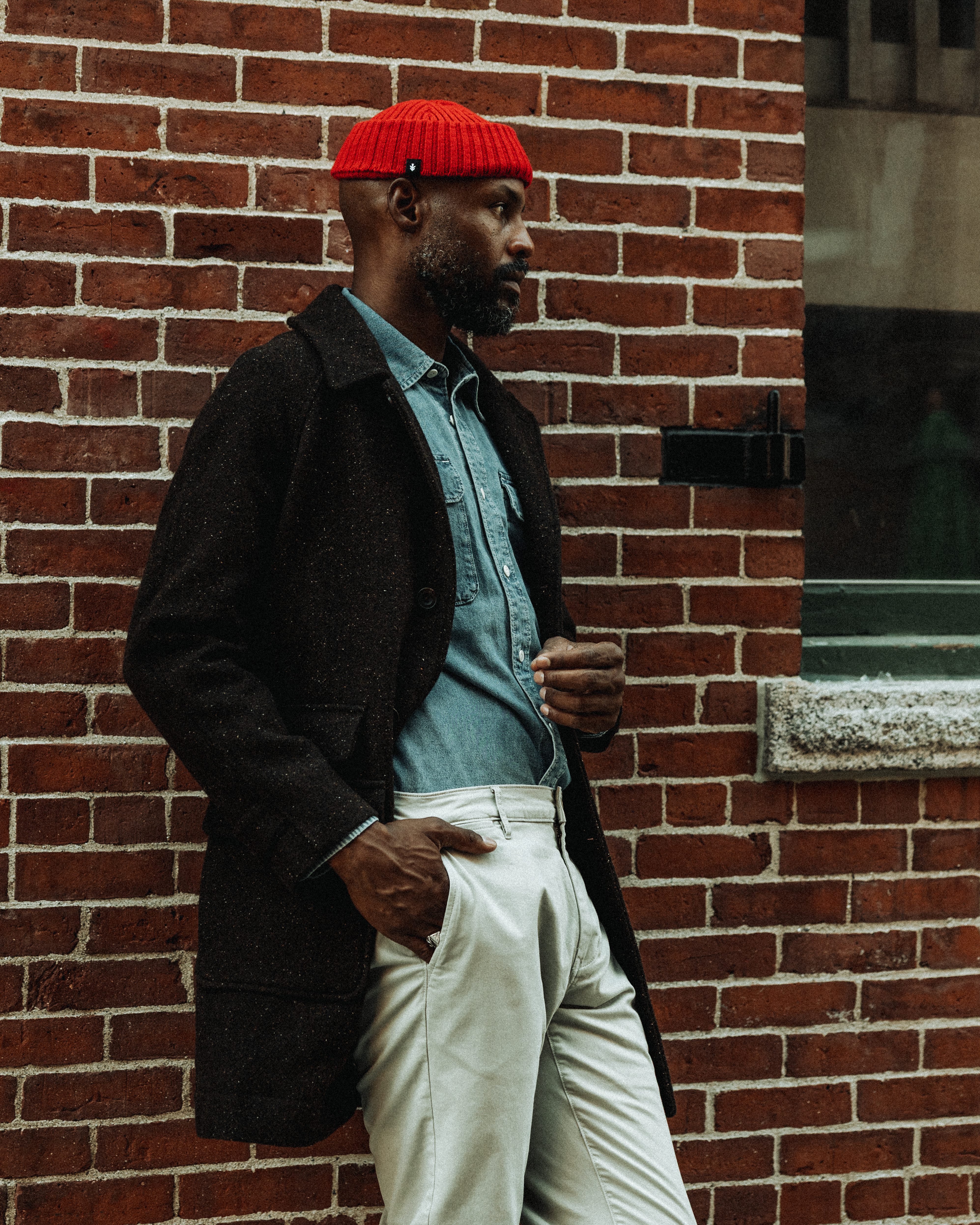 Flint and Tinder Wool Herringbone Overcoat - Chocolate Herringbone