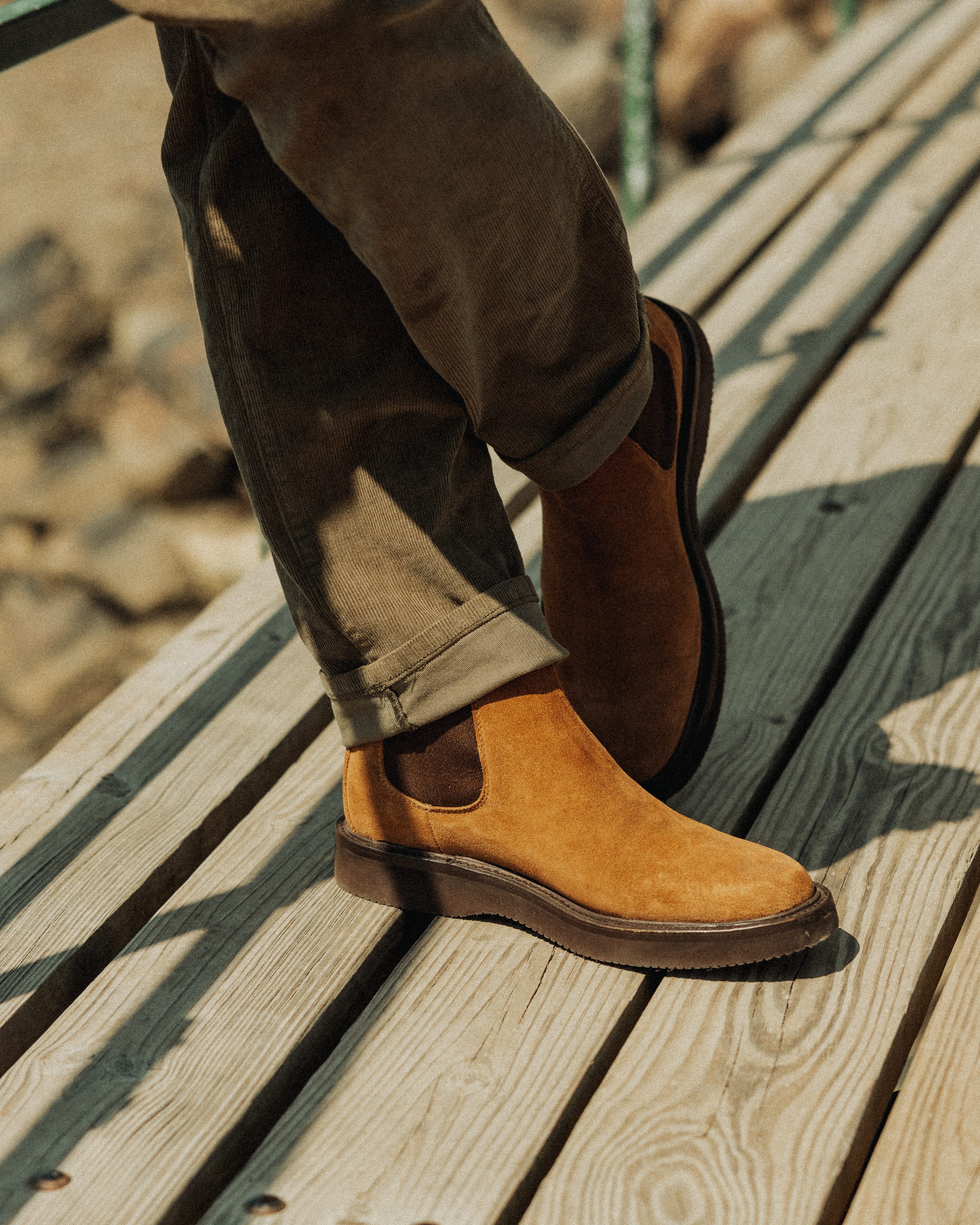 Rhodes Footwear Vibram® 2060 Wedge Chelsea Boot - Chestnut Suede