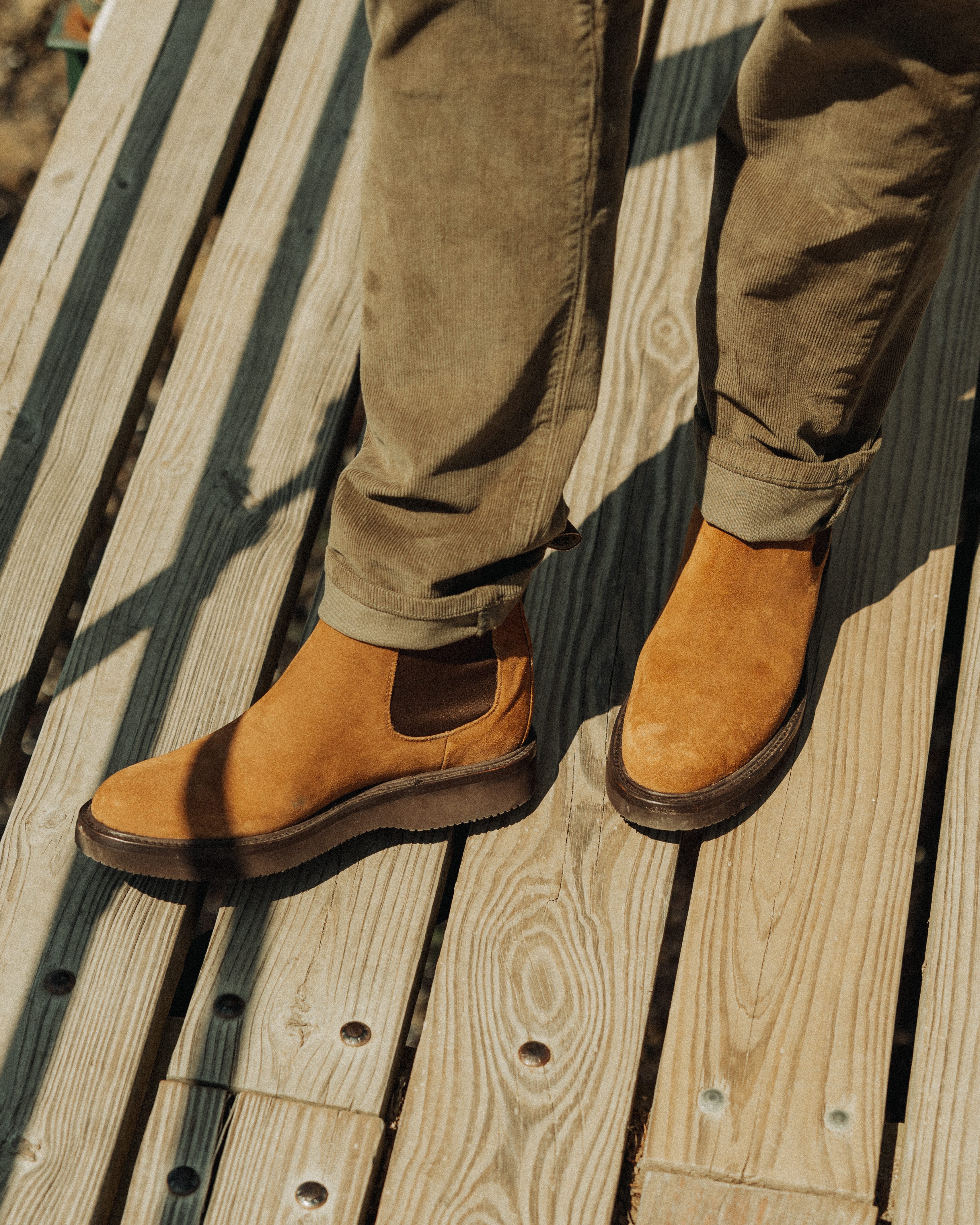 Rhodes Footwear Vibram® 2060 Wedge Chelsea Boot - Chestnut Suede