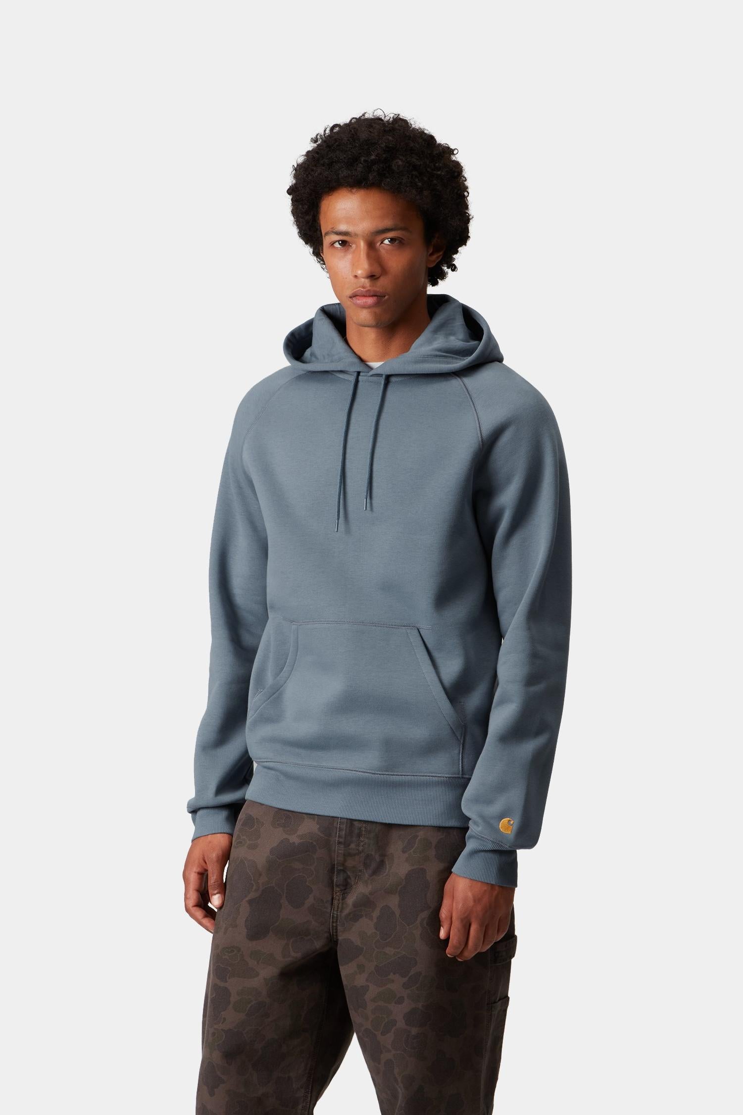 Carhartt WIP Hooded Chase Sweatshirt - Angelite | Pullover Hoodies