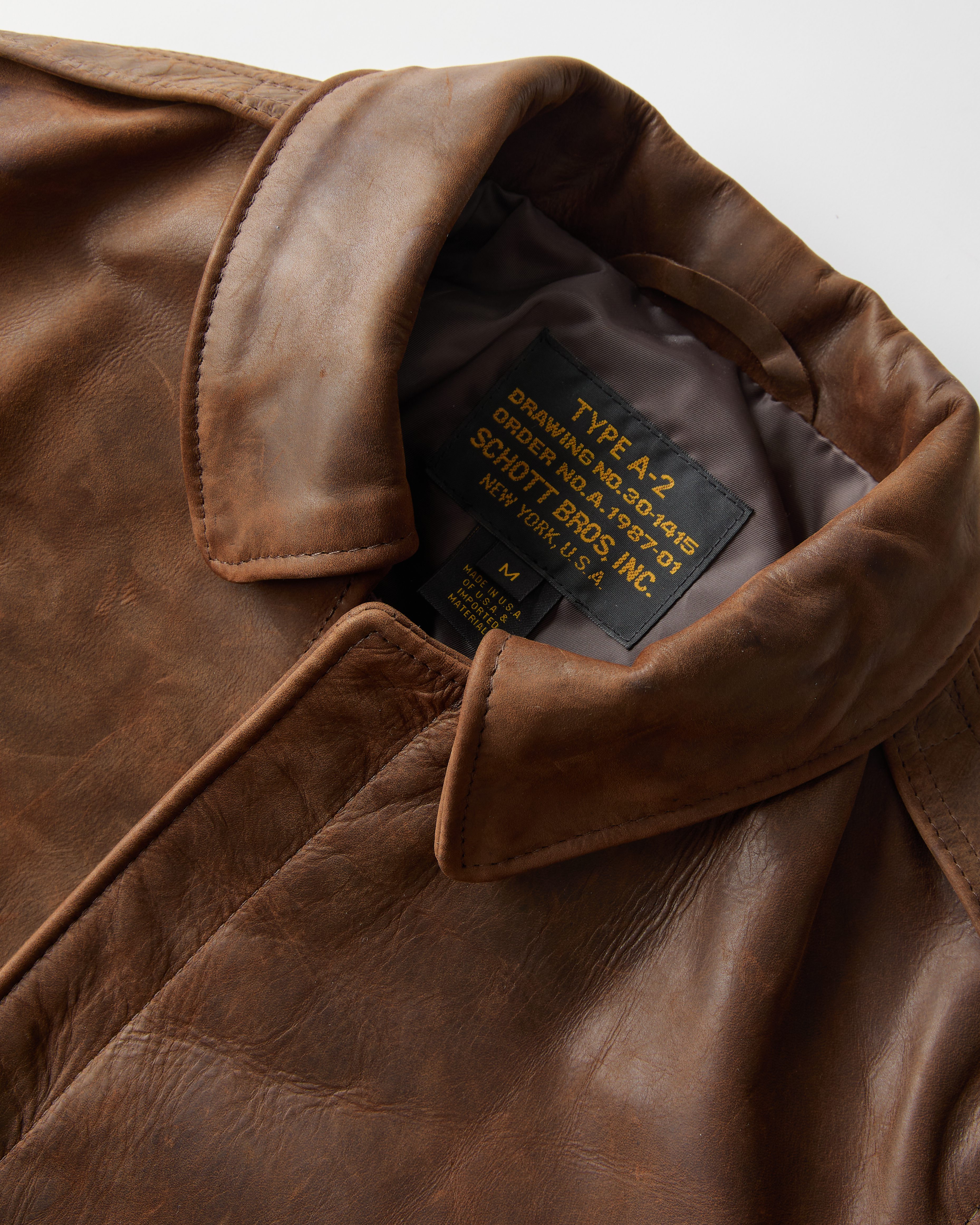 Schott A-2 Lightweight Leather Jacket - Brown | Leather Jackets