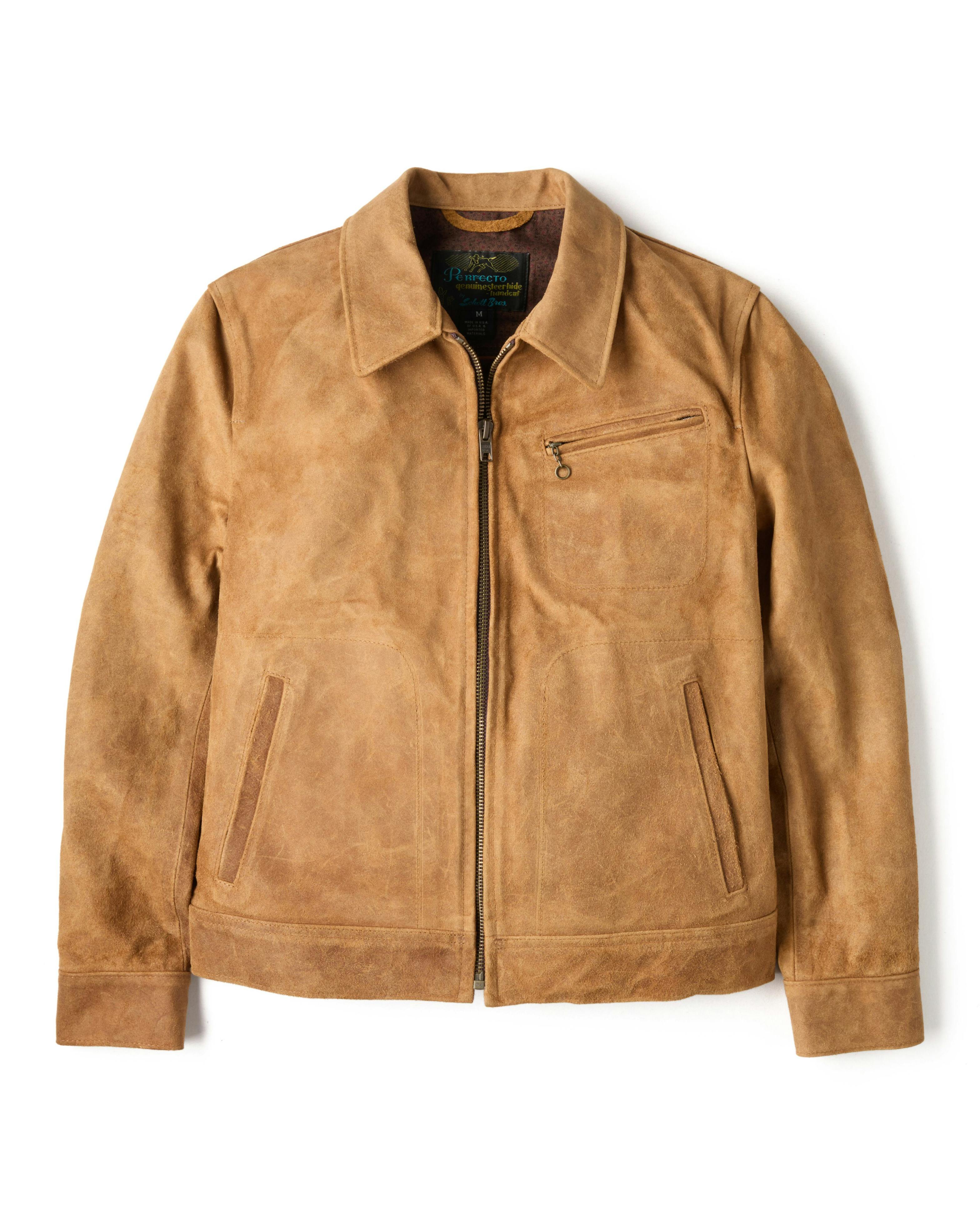 Schott Duke Rough Out Suede Jacket Brown Leather Jackets