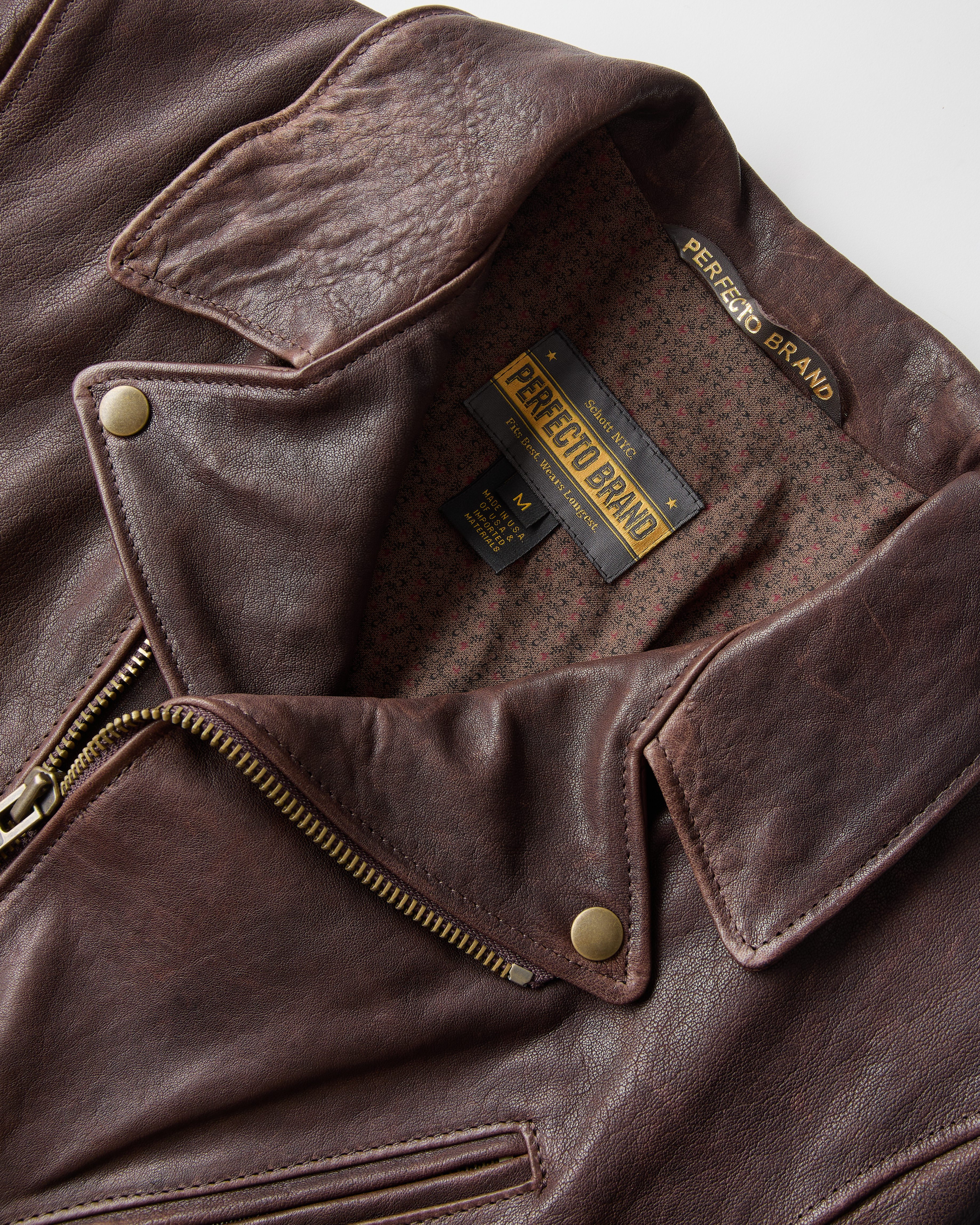 Schott Perfecto Lambskin Leather Jacket - Brown | Leather Jackets