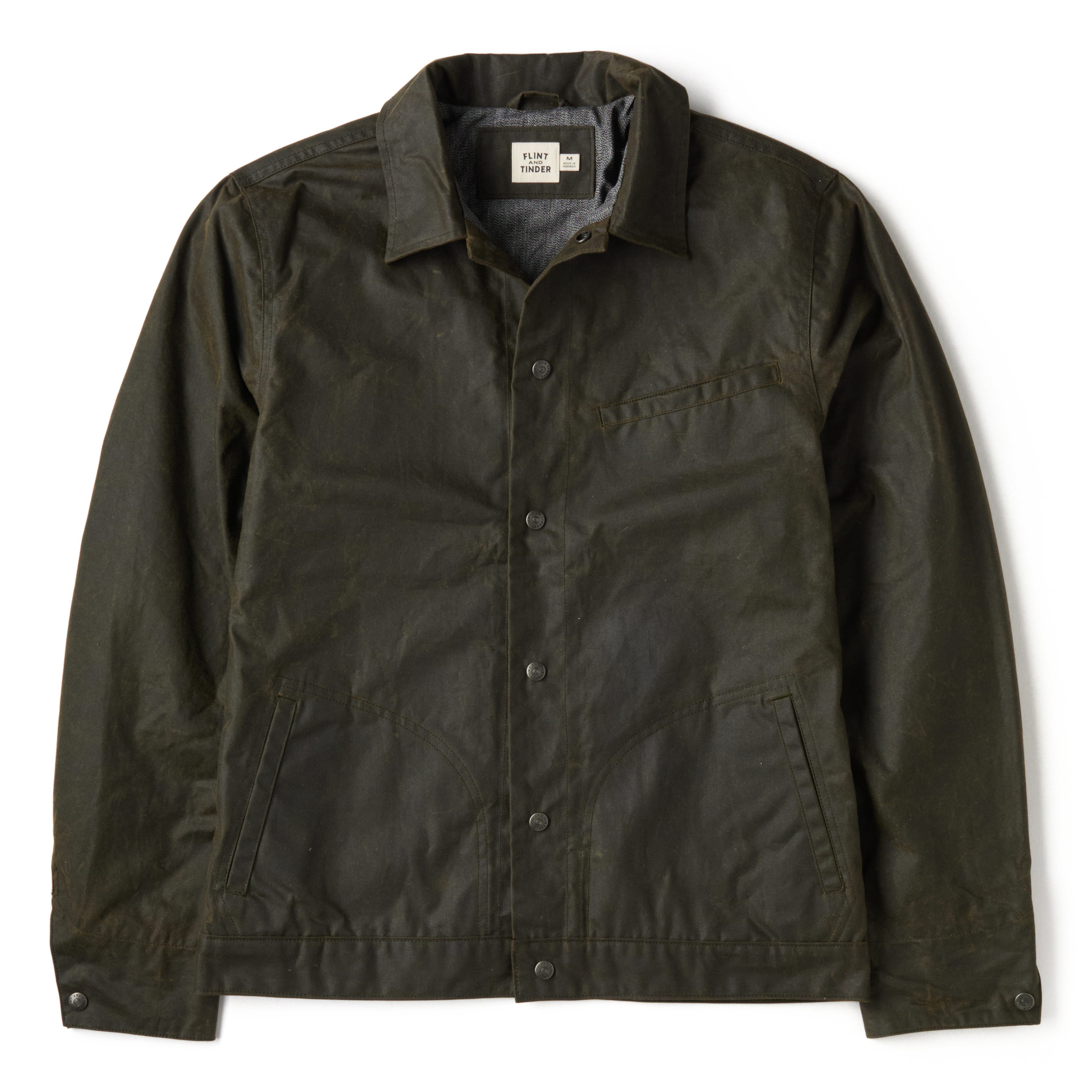 Flint and Tinder James Waxed Snap Jacket - Tall - Forest | Trucker
