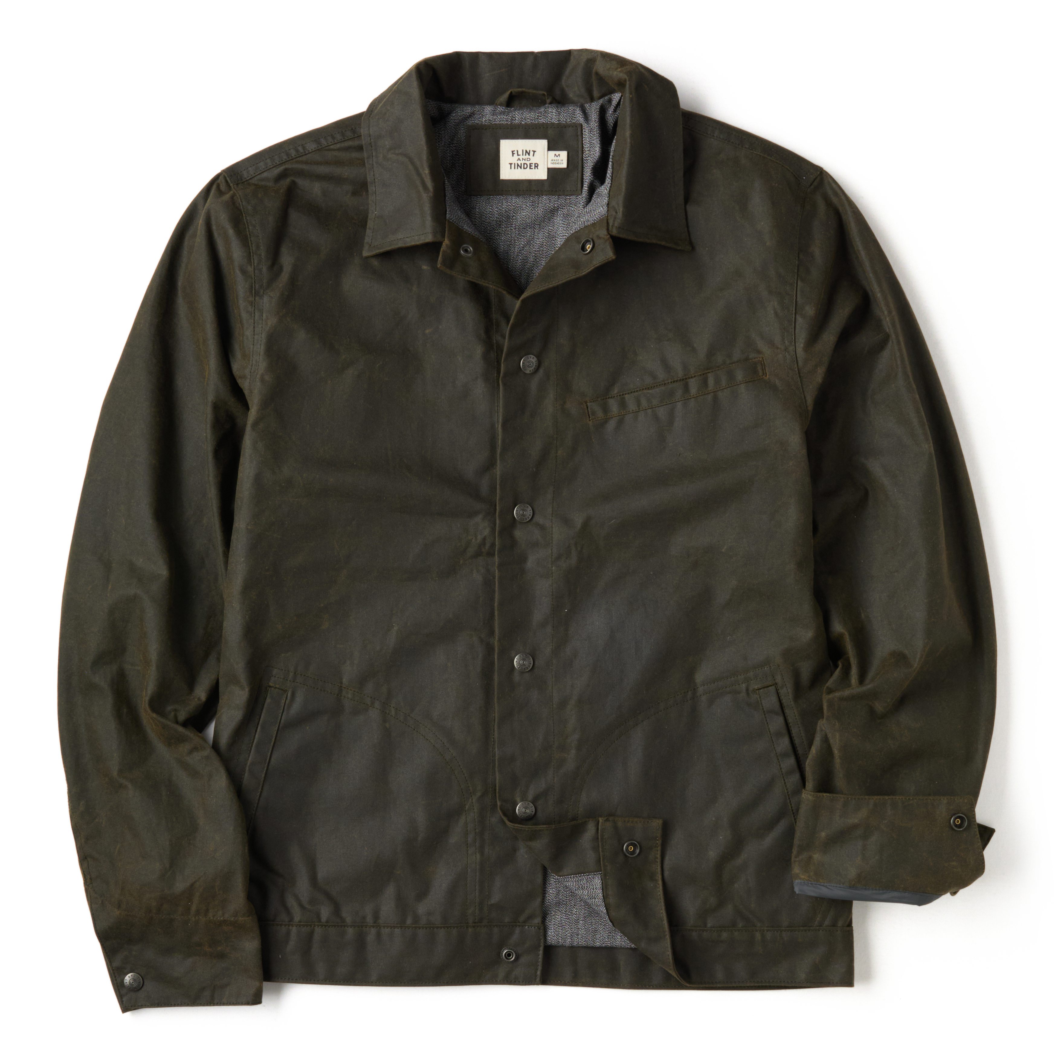 Flint and Tinder James Waxed Snap Jacket - Tall - Forest | Trucker