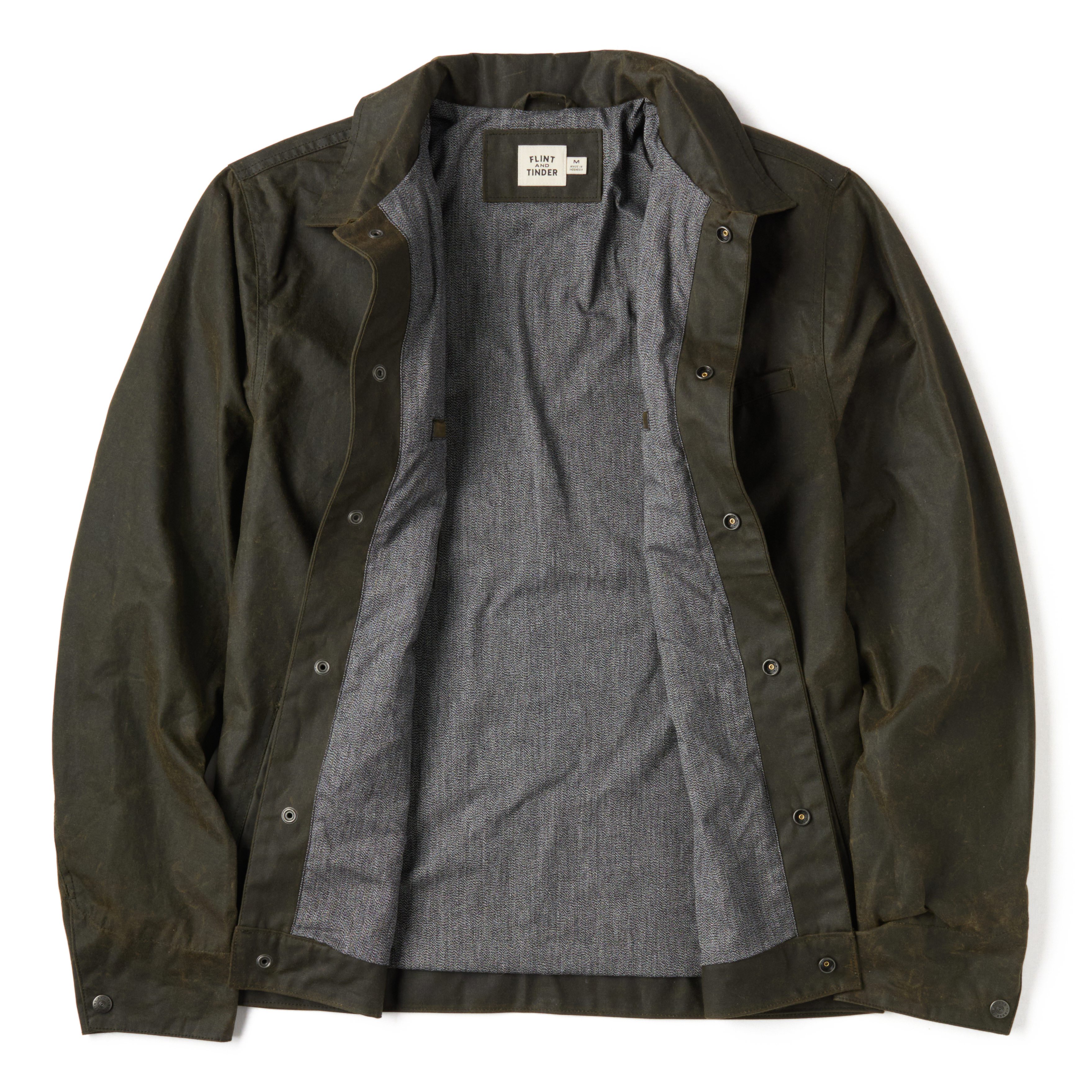 Flint and Tinder James Waxed Snap Jacket - Tall - Forest | Trucker