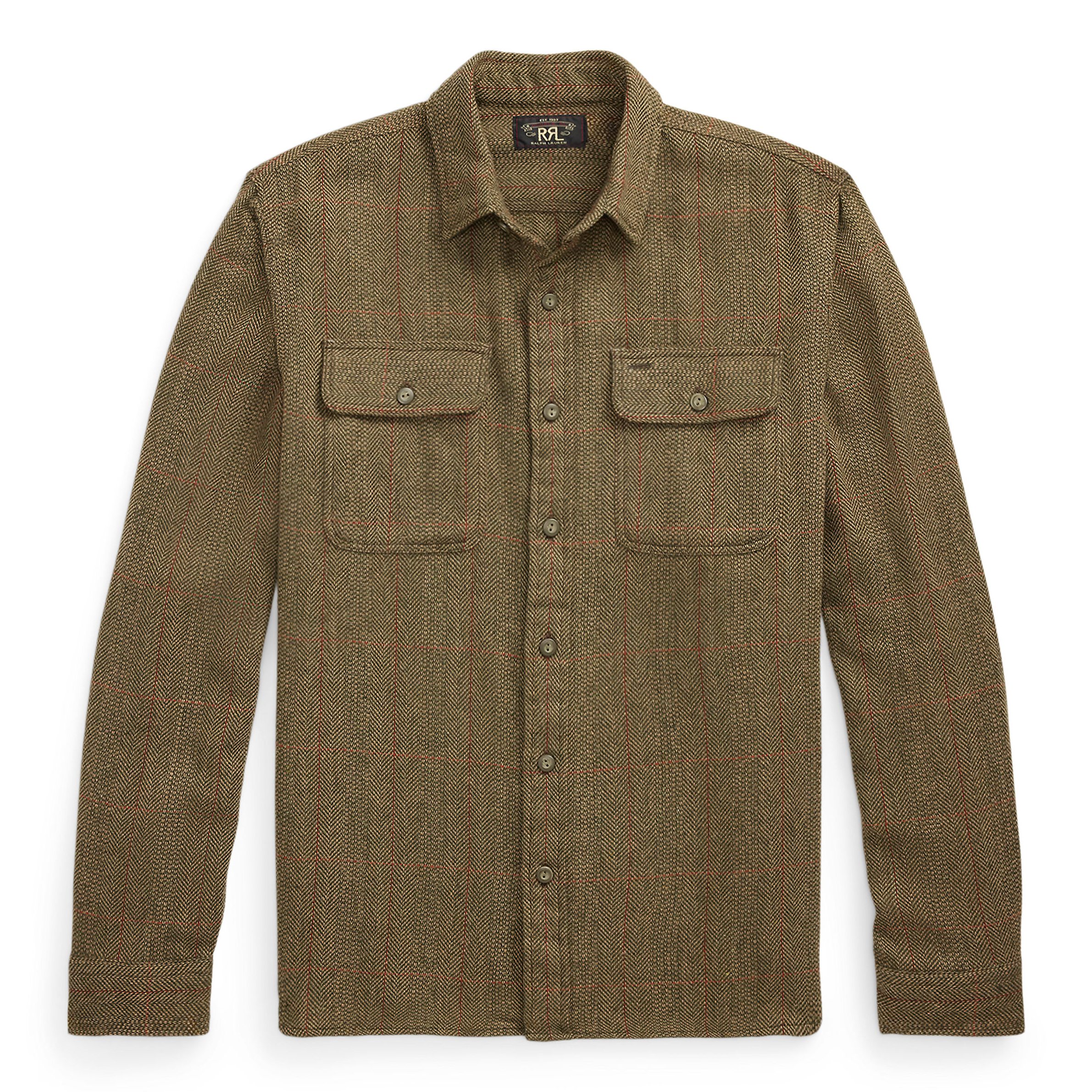 RRL Tweed Grayson Workshirt - Brown Multi | Long Sleeve Shirts