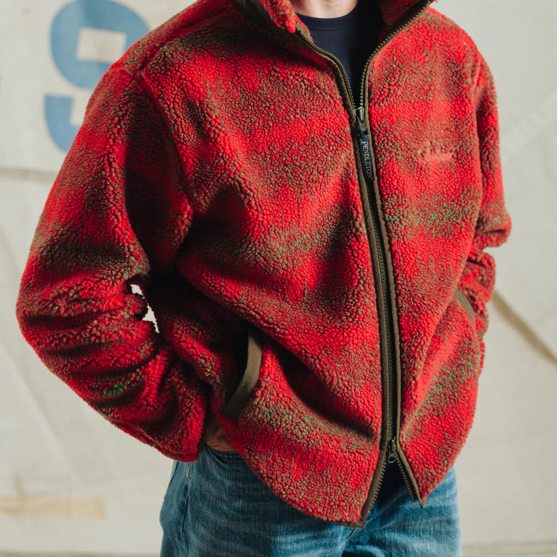 【美品】CHUMS × PENDLETON Pendleton Full Zip Jacquard Fleece - Skywalkers Red | Fleece