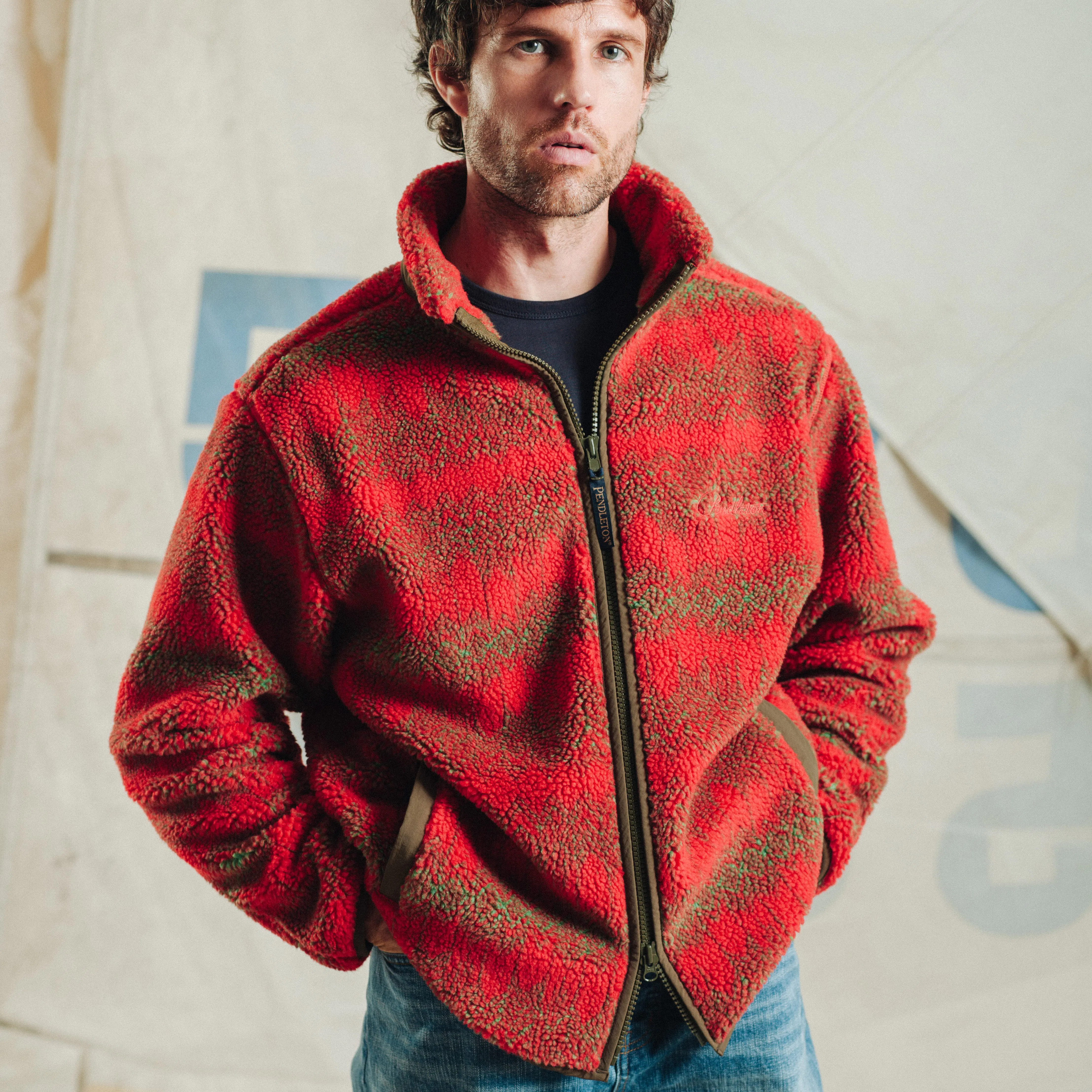 Pendleton Full Zip Jacquard Fleece - Skywalkers Red | Fleece Pendleton Full Zip Jacquard Fleece - Skywalkers Red | Fleece