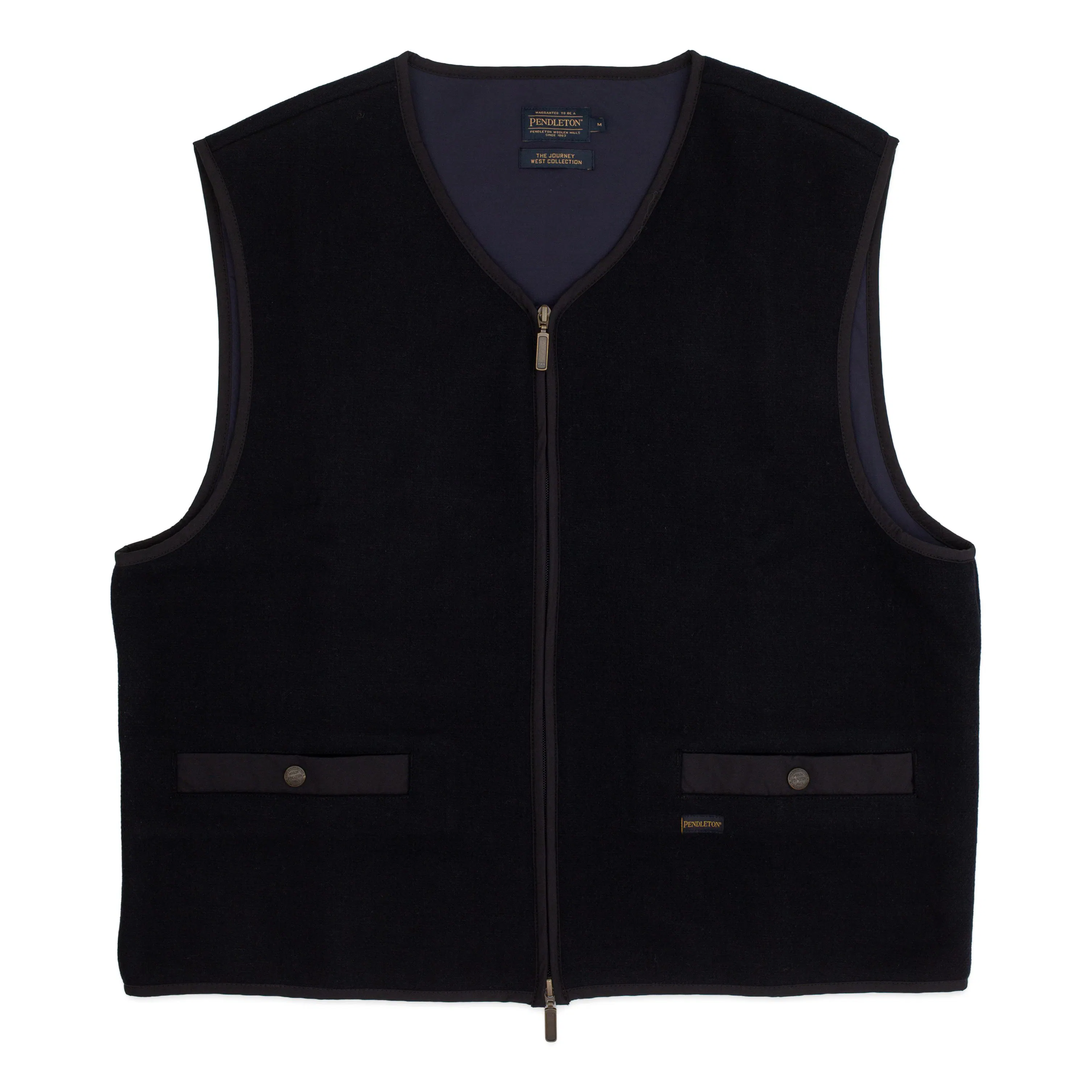Pendleton Simple Zip Vest - Navy | Vests | Huckberry