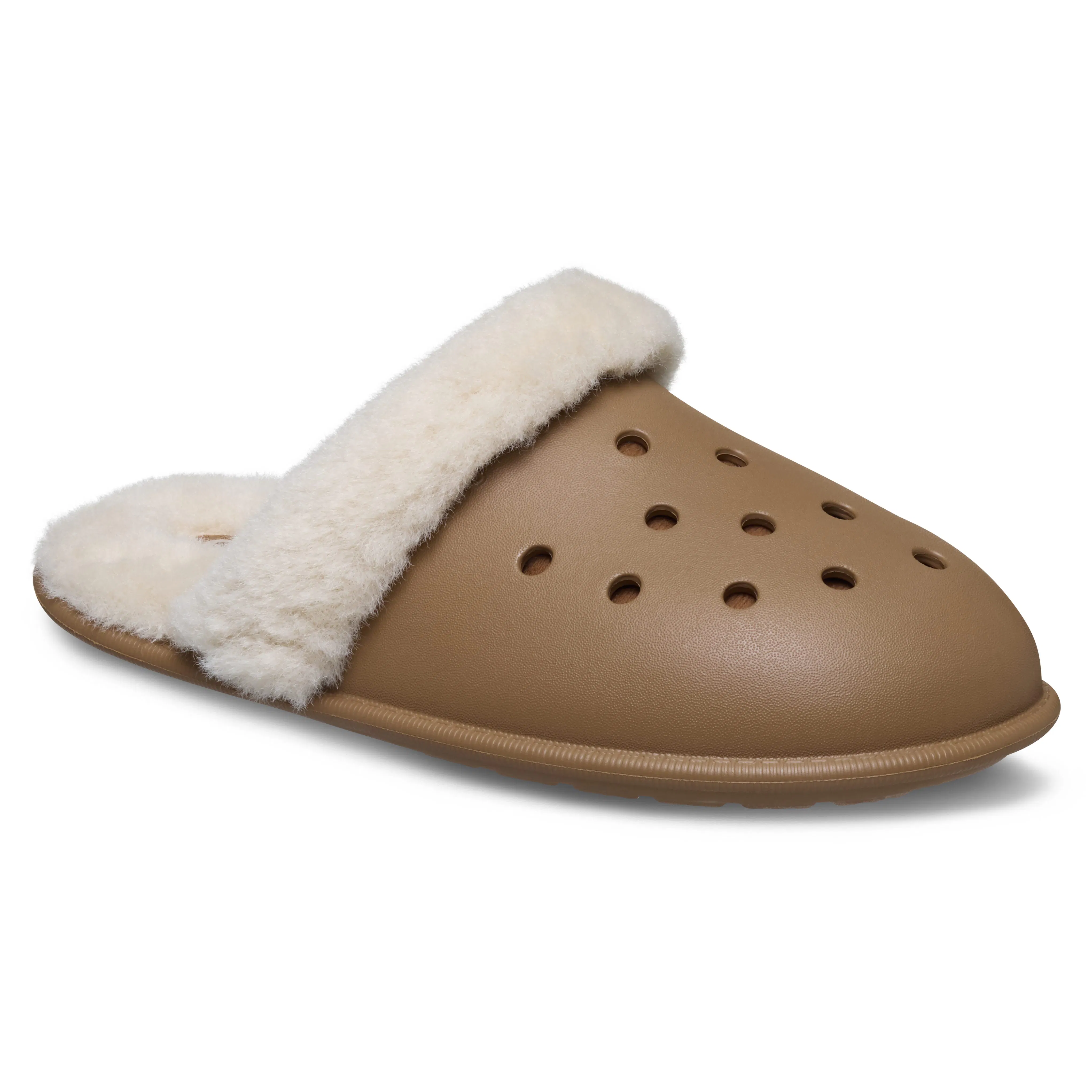 CROCS Brown Classic Lined Clog Shoes Mule Slipper Sherpa Mens Size 8 Womens 10 Crocs Classic Brown Fleece Lined Clog Strap Slip On Men main image 3